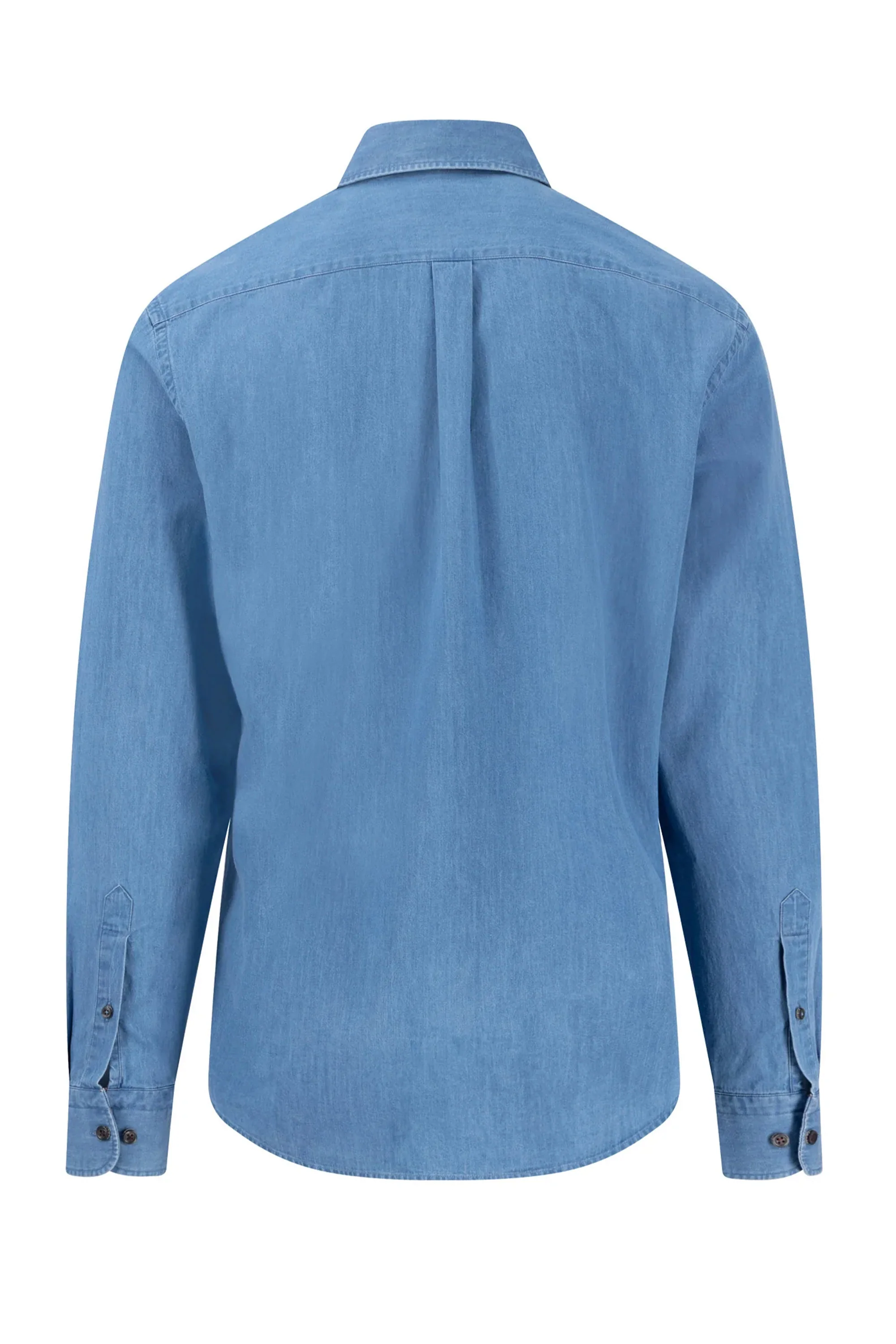 FYNCH-HATTON LONG SLEEVED DENIM SHIRT CRYSTAL BLUE - Image 2