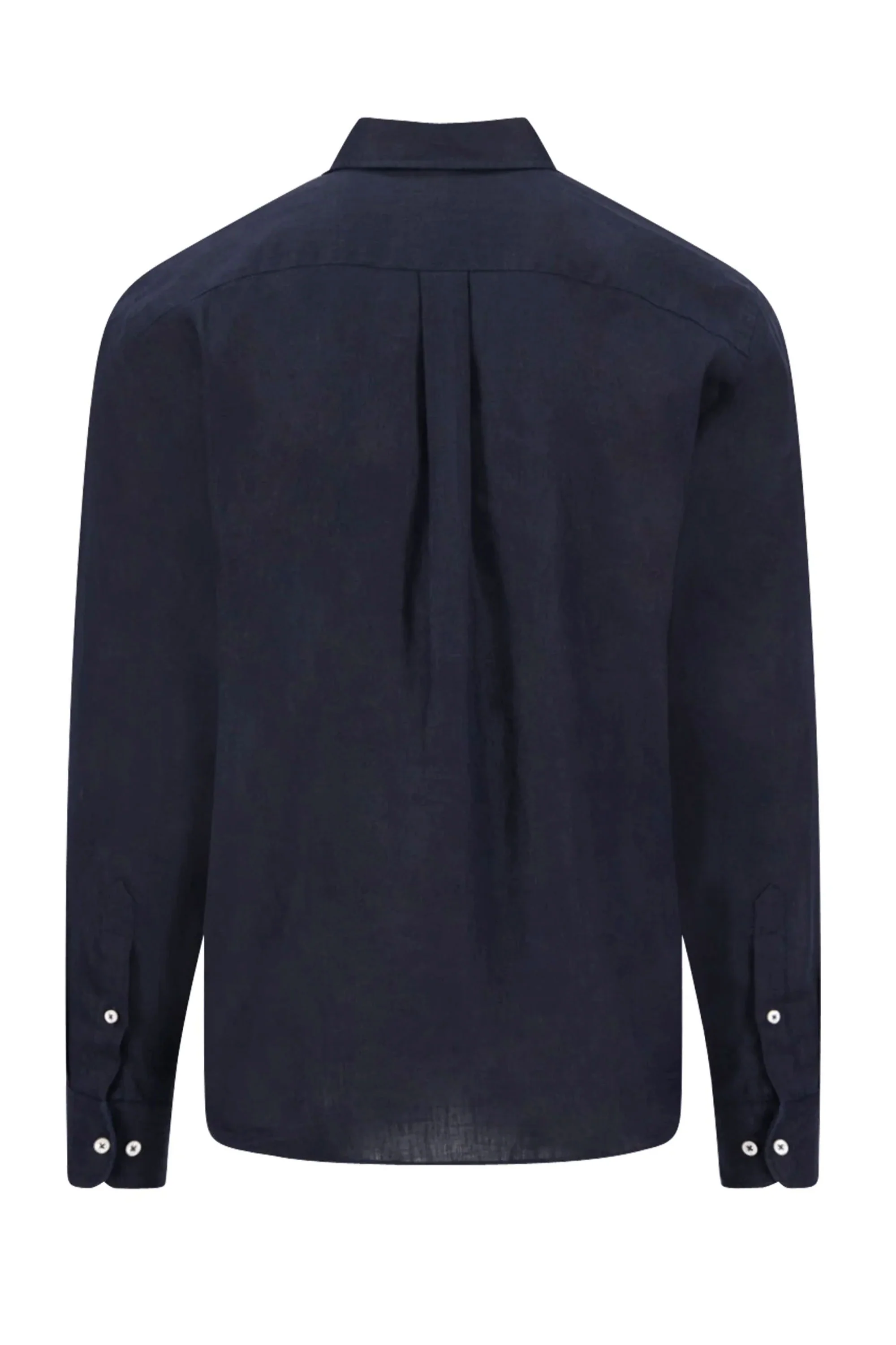 FYNCH-HATTON LONG SLEEVED LINEN SHIRT NAVY - Image 2