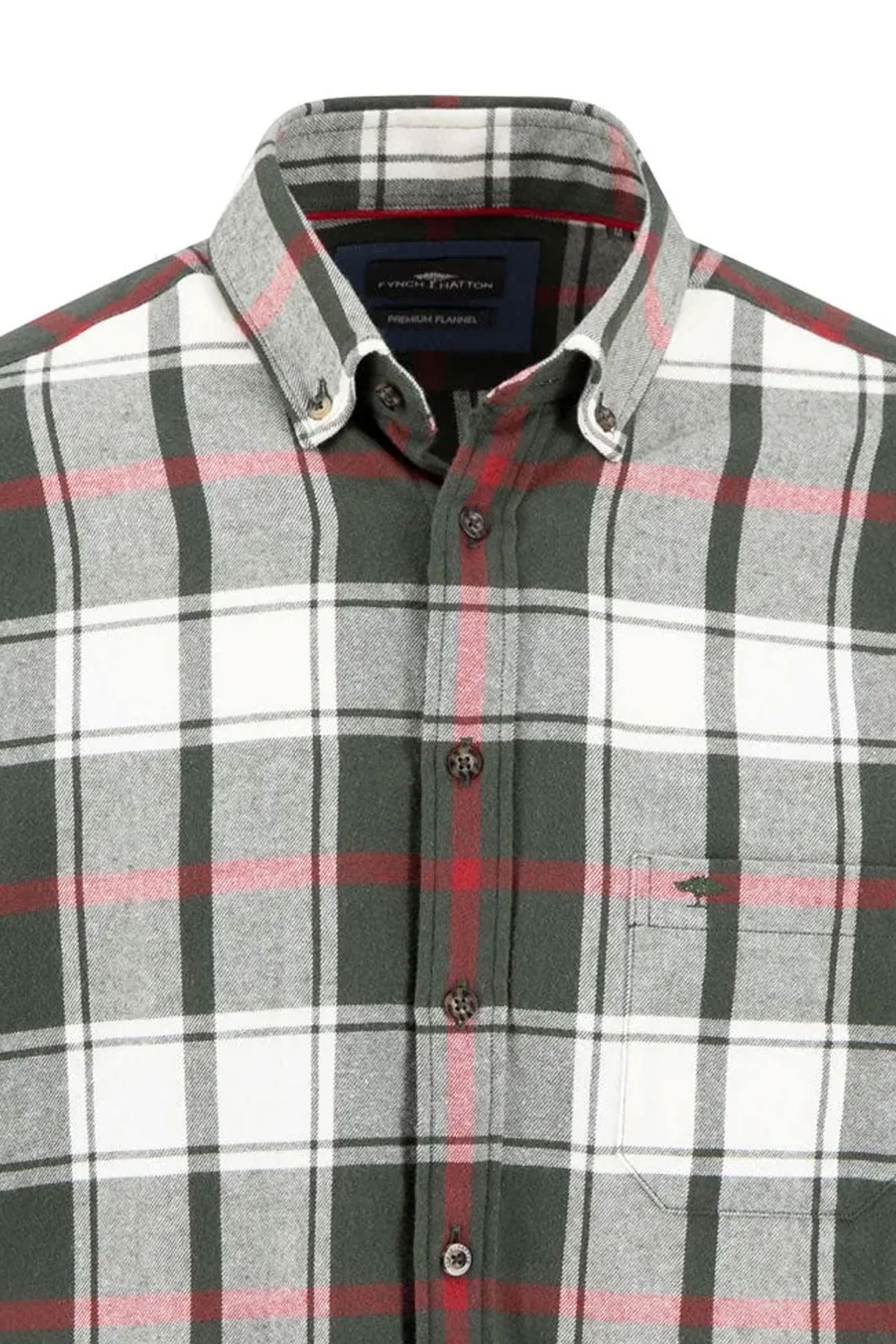Fynch-Hatton Long Sleeved Shirt Dark Ivy - Image 3
