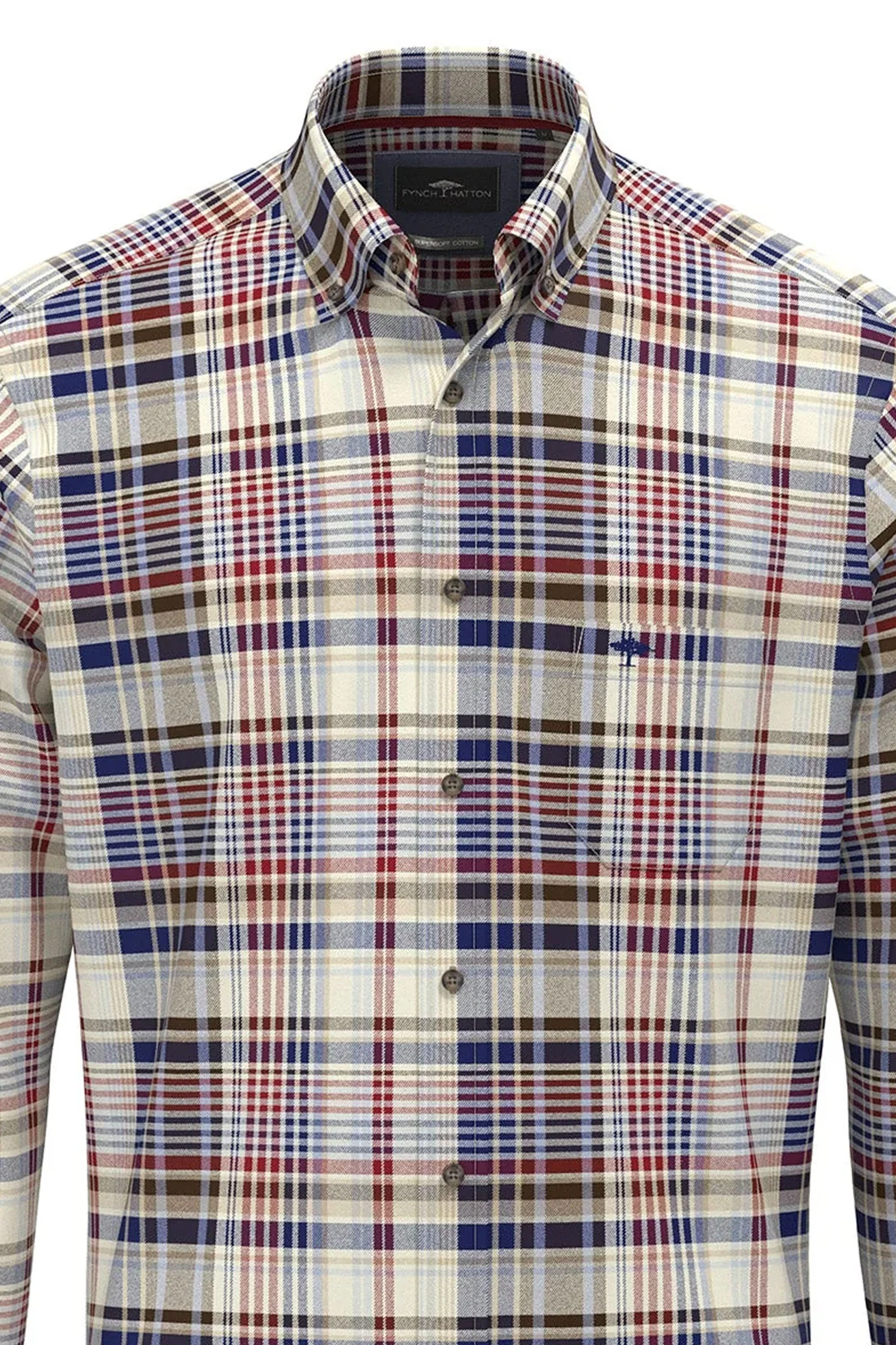 Fynch-Hatton Long Sleeve Shirt Garnet Red - Image 3