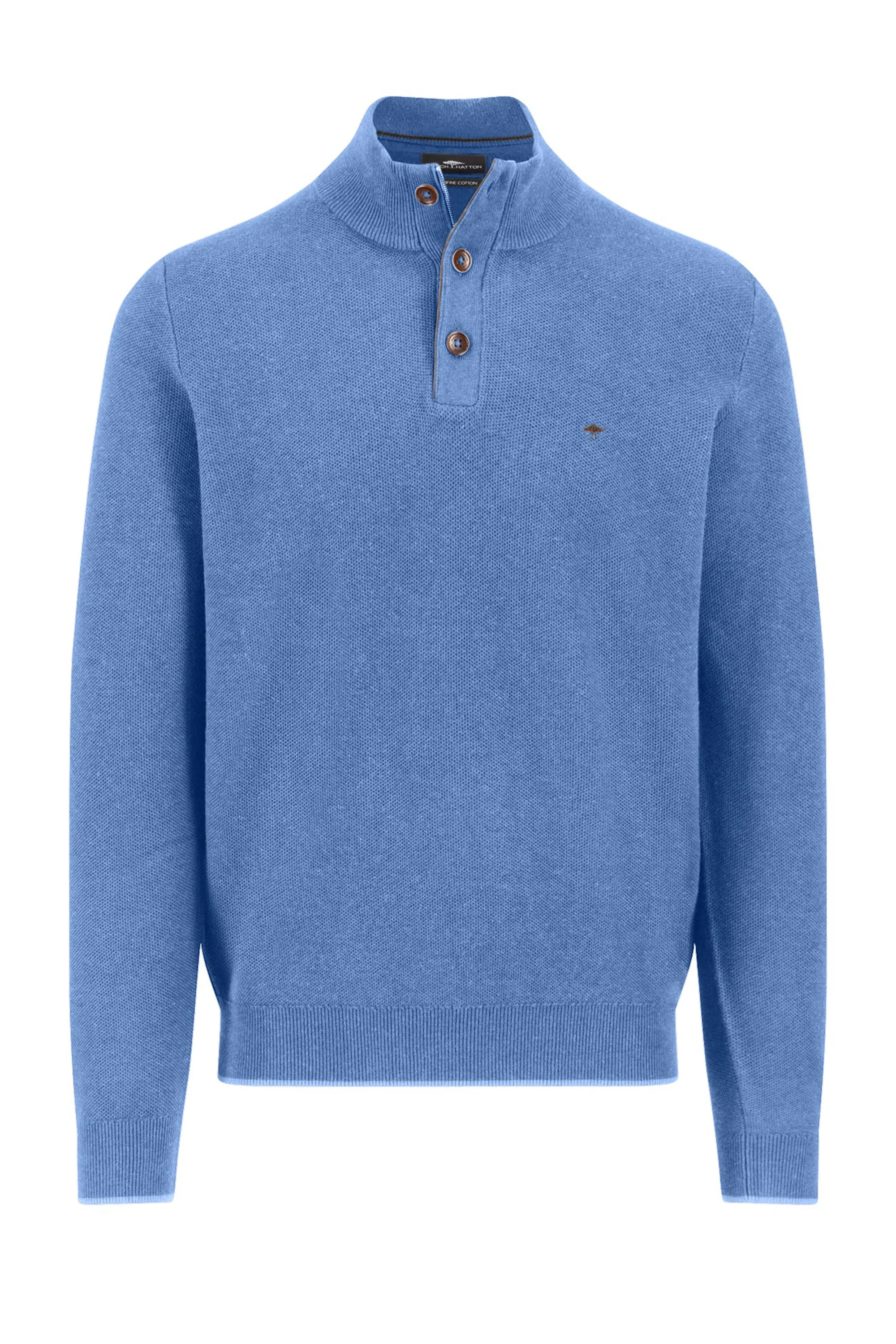 Fynch-Hatton Troyer Button Knitwear Crystal Blue