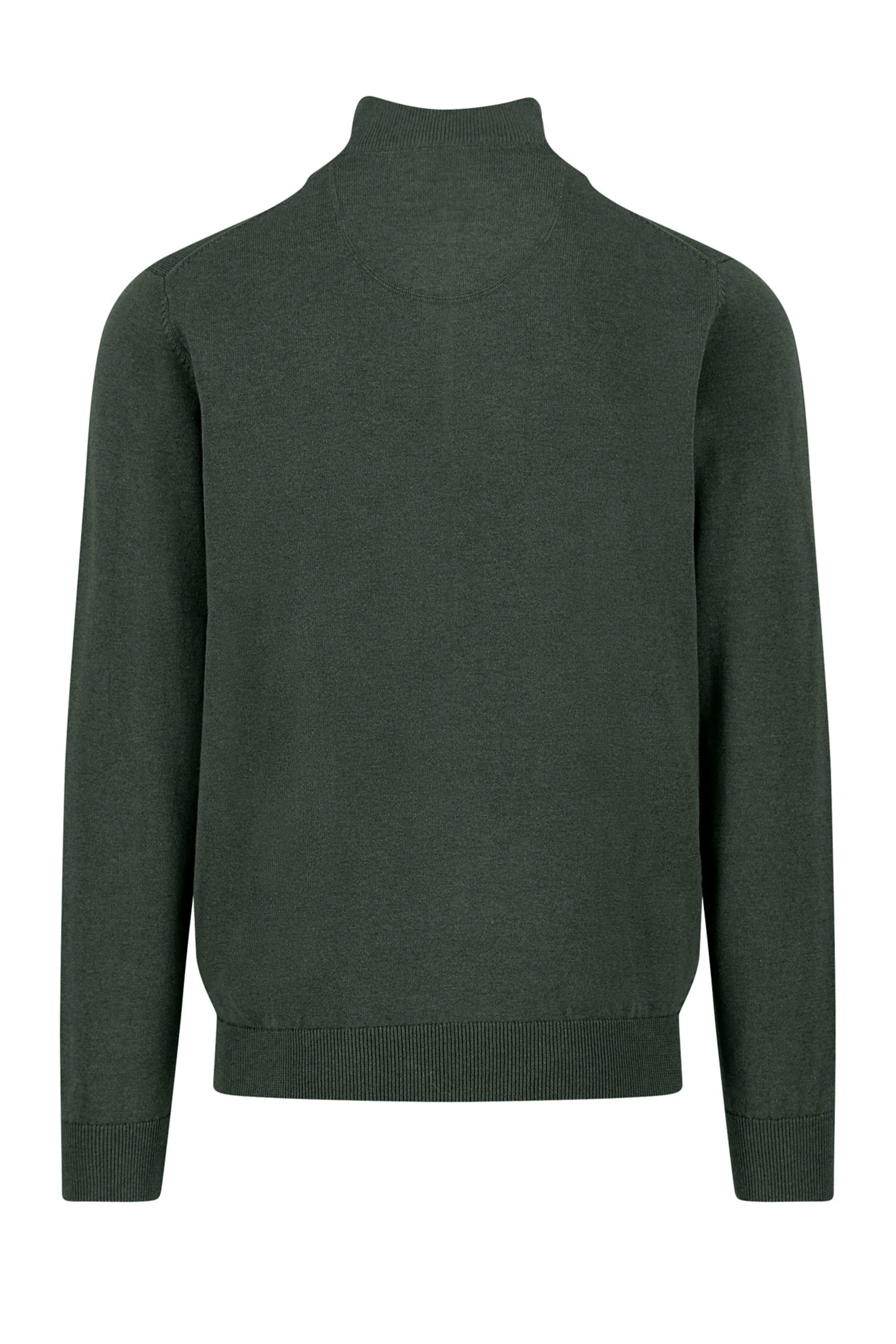 Fynch-Hatton Troyer Half Zip Knitwear Dark Ivy - Image 2