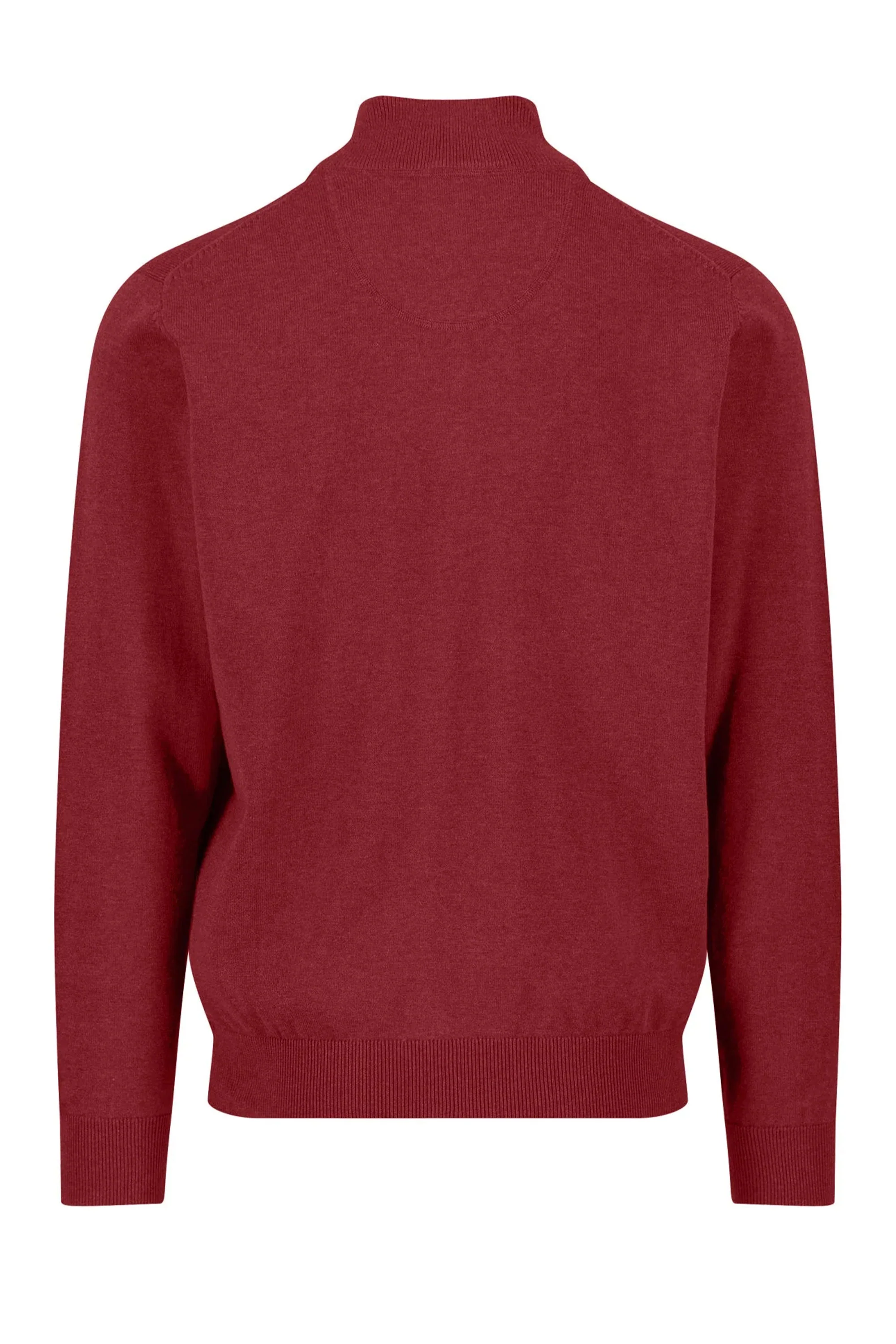 Fynch-Hatton Troyer Half Zip Knitwear Garnet Red - Image 2