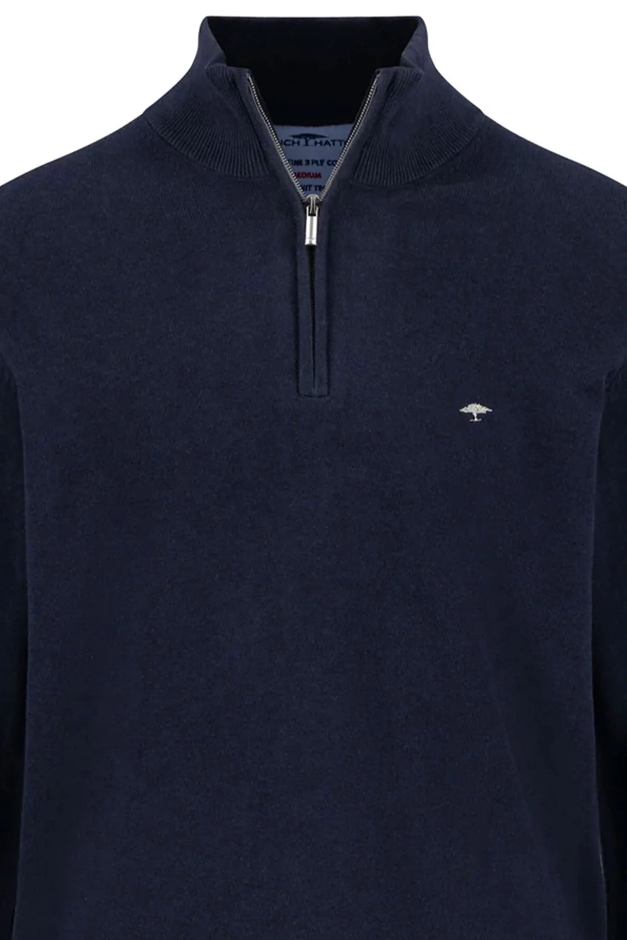 Fynch-Hatton Half Zip Knitwear Navy - Image 3