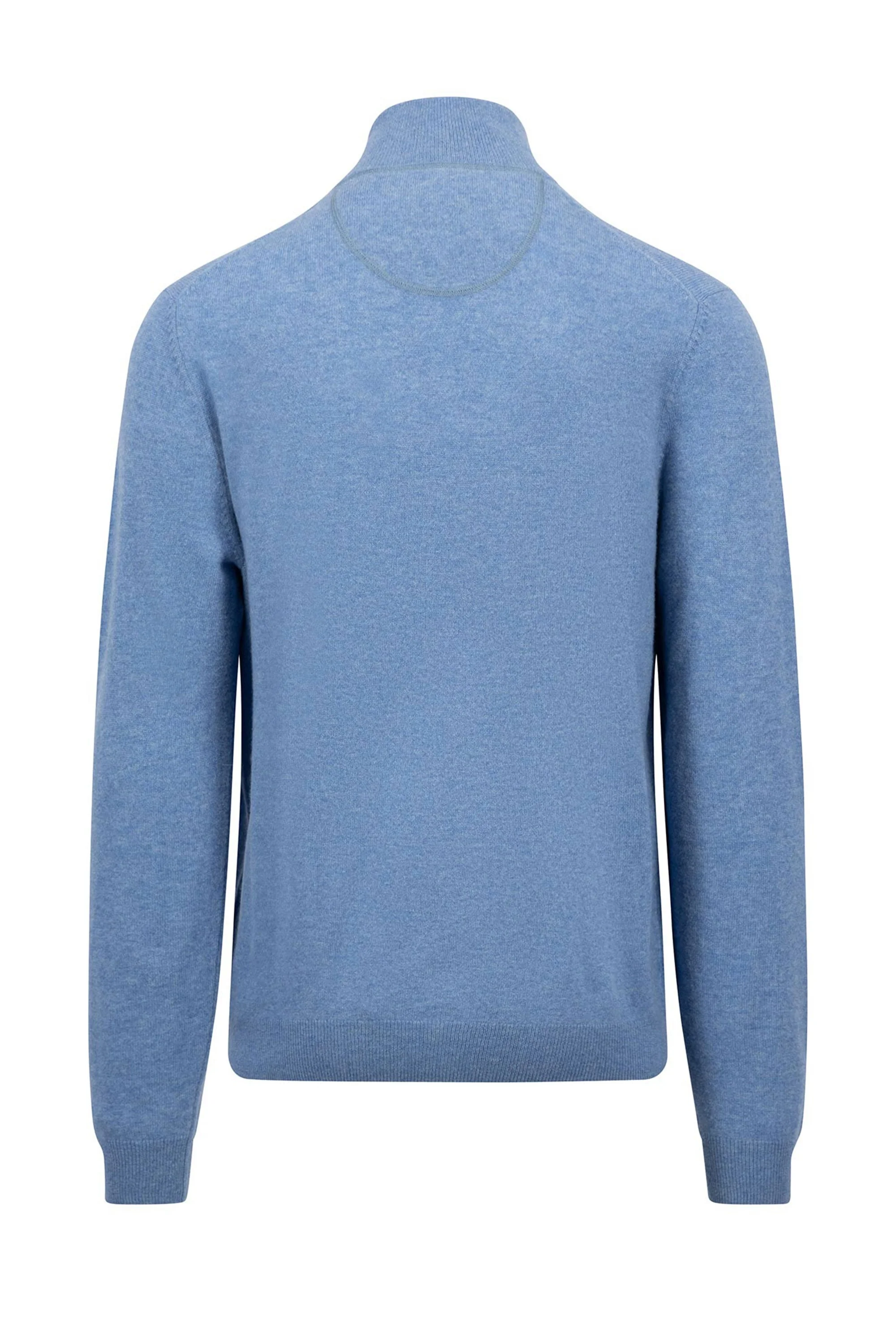 Fynch-Hatton Troyer Half Zip Knitwear Cloud Blue - Image 2