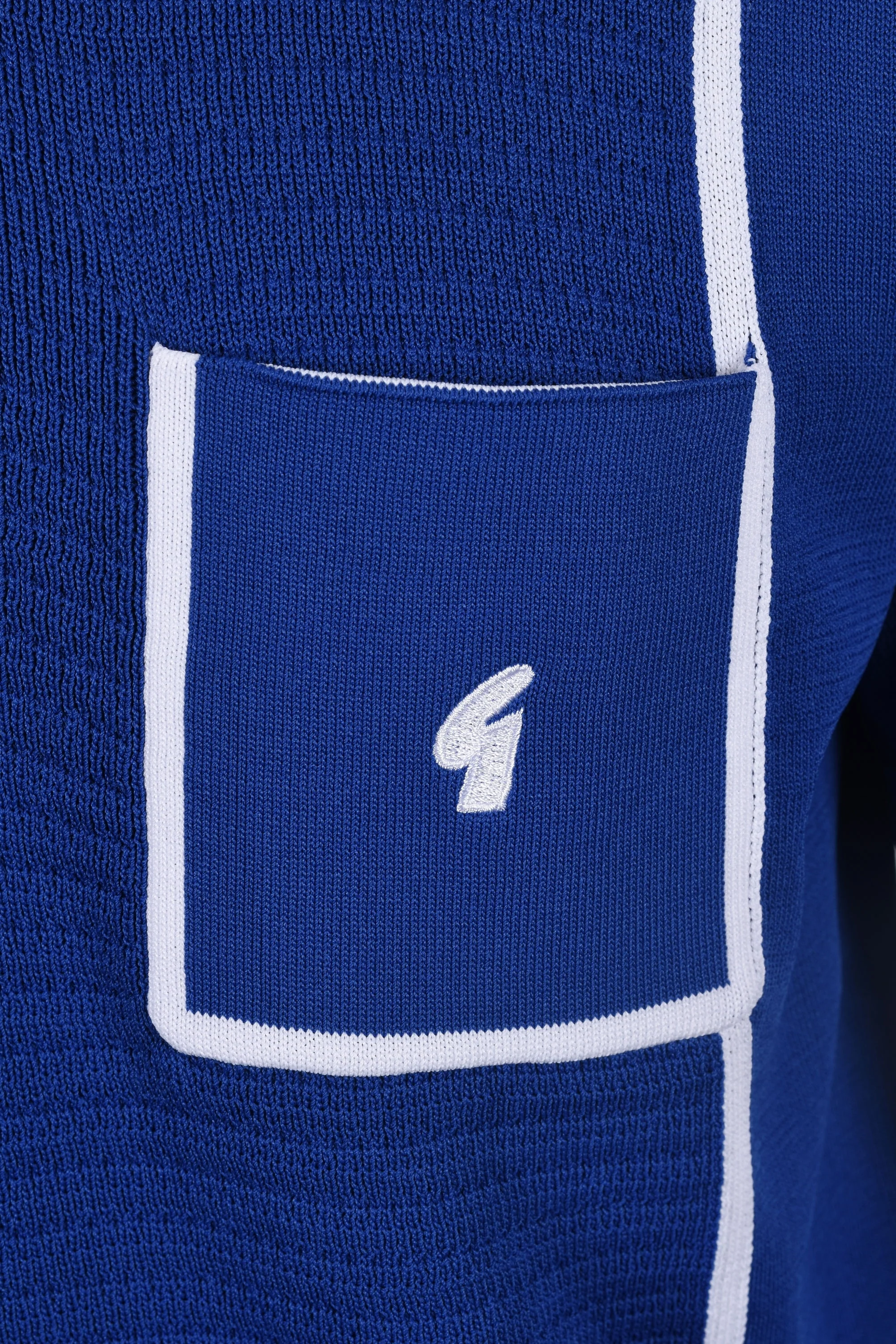 Gabicci Vintage Alfeo Knitted Polo Shirt Sapphire - Image 3