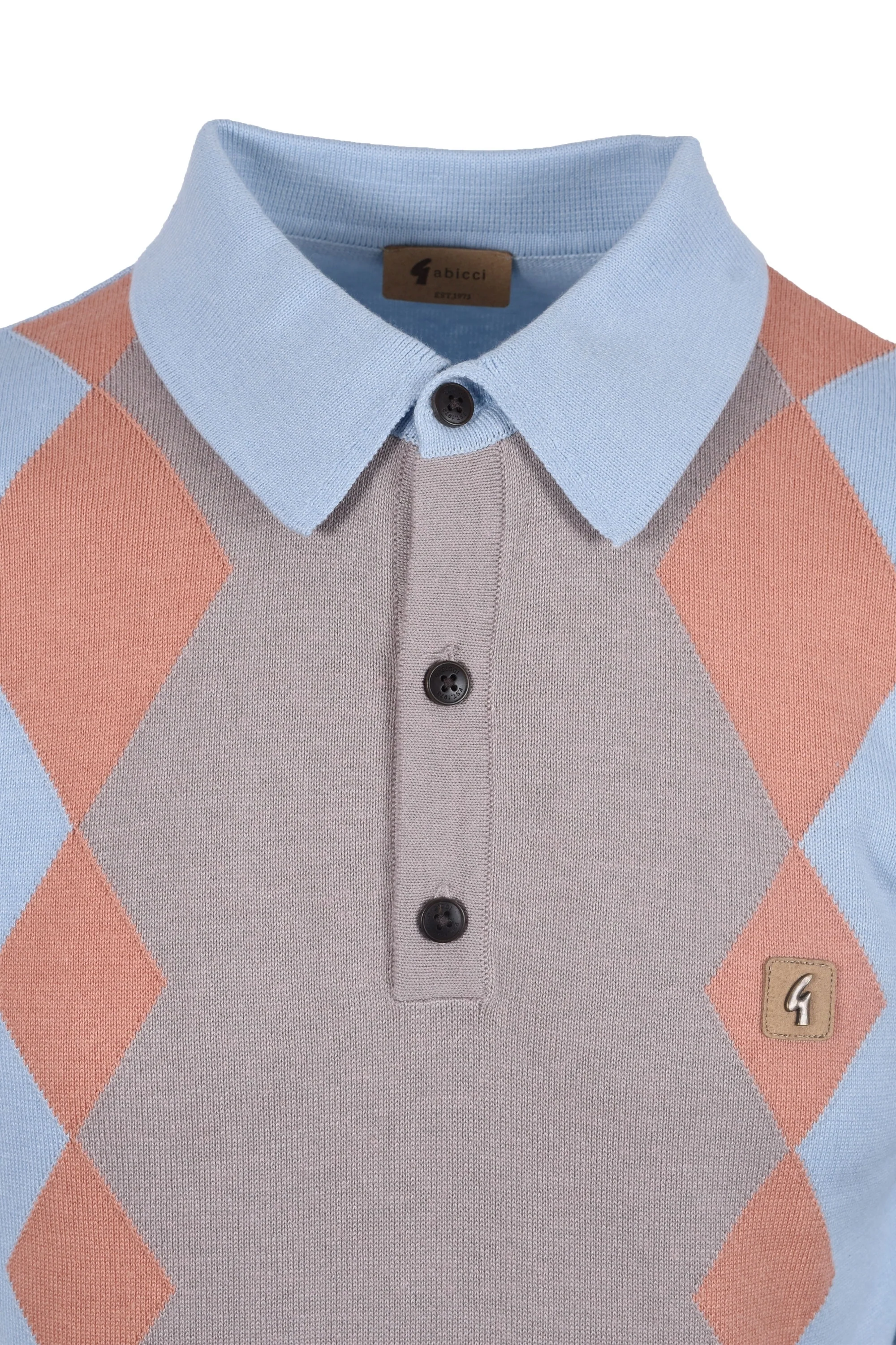Gabicci Vintage Bond Knitted Polo Shirt Azure - Image 2