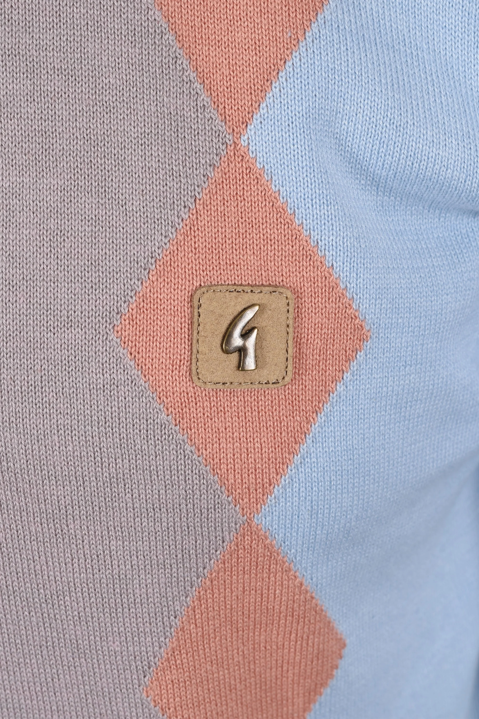 Gabicci Vintage Bond Knitted Polo Shirt Azure - Image 3