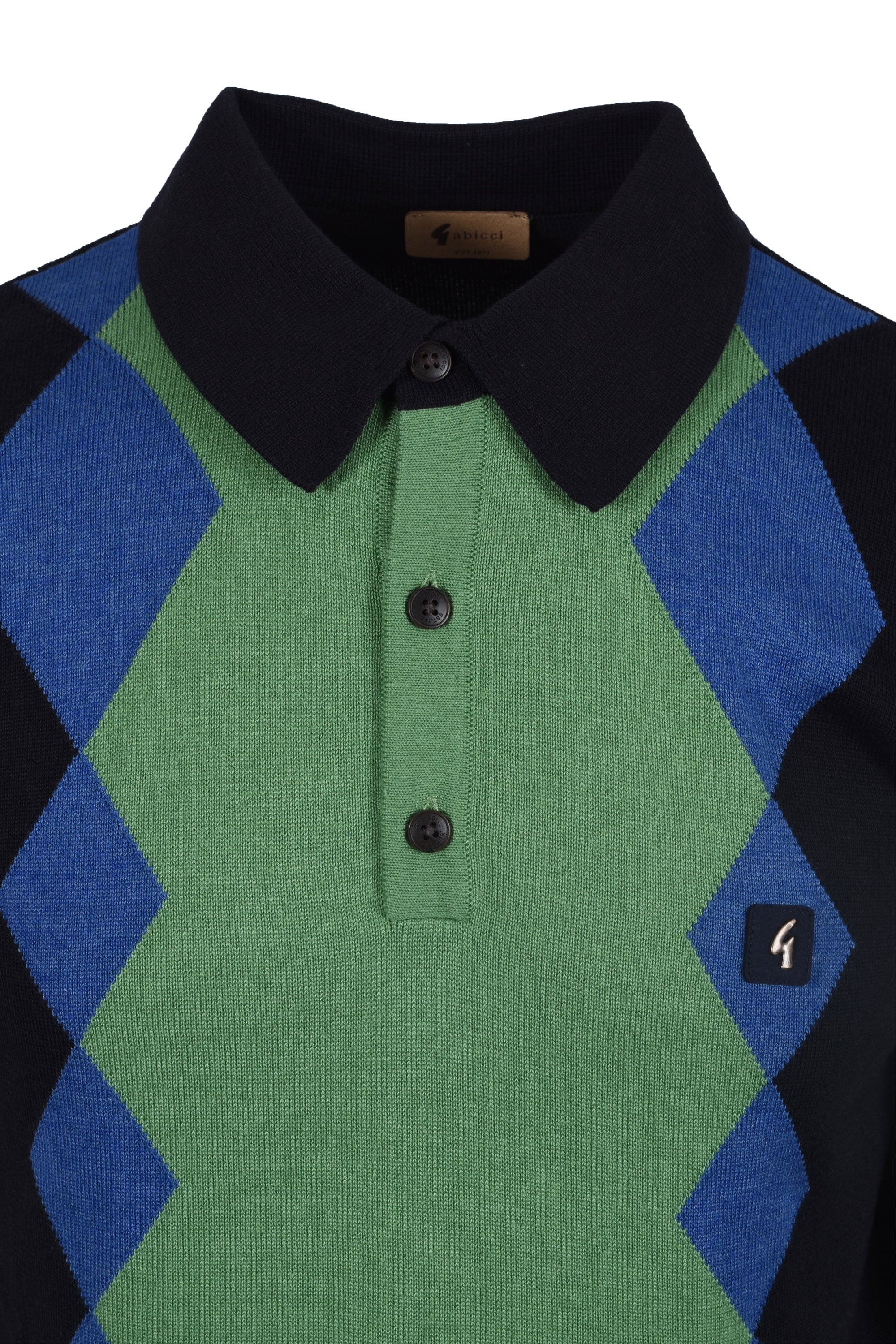 Gabicci Vintage Bond Knitted Polo Shirt Navy - Image 2