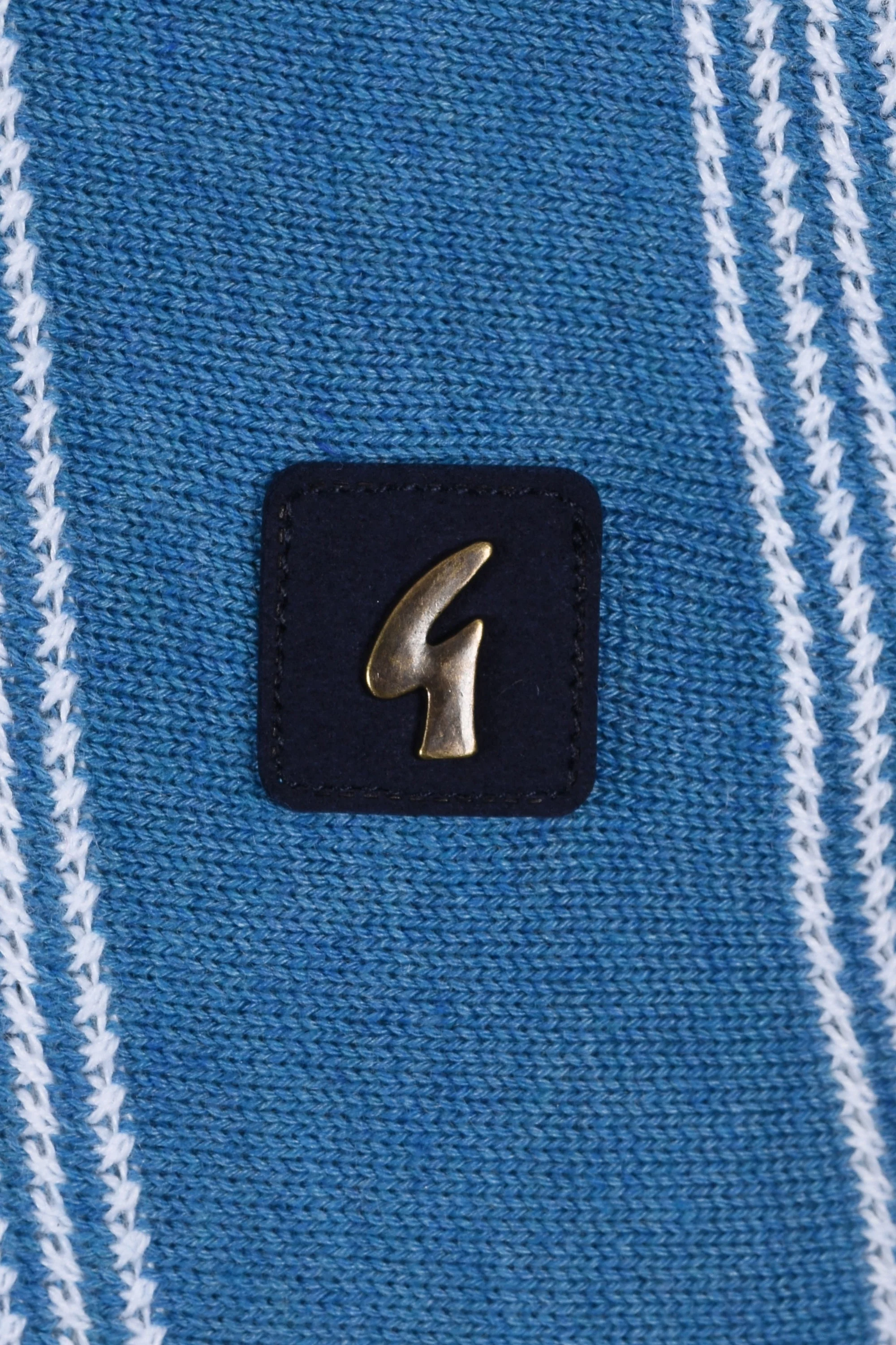 Gabicci Vintage Dante Knitted Polo Shirt Aqua - Image 3