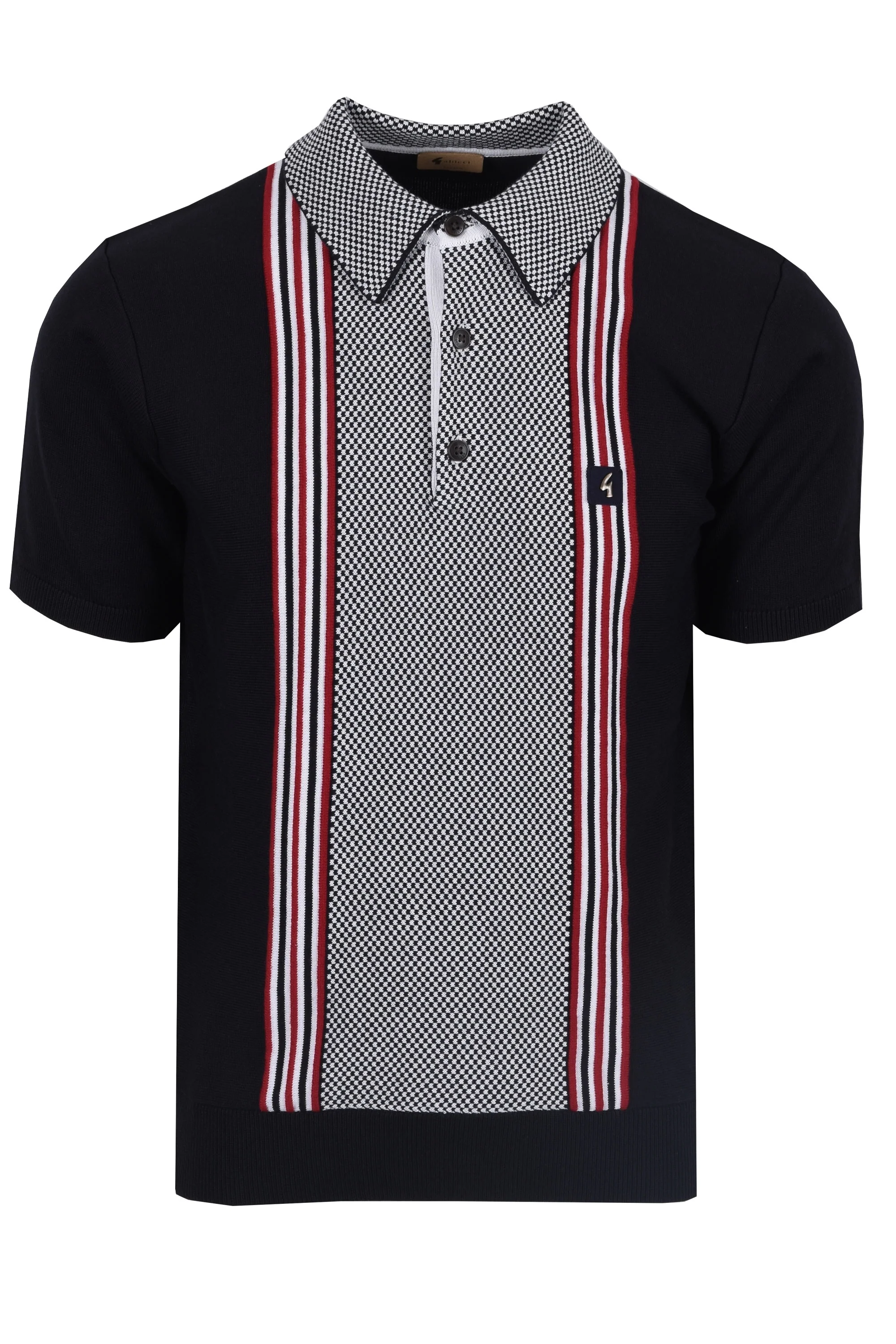 Gabicci Vintage Hadon Knitted Polo Shirt Navy