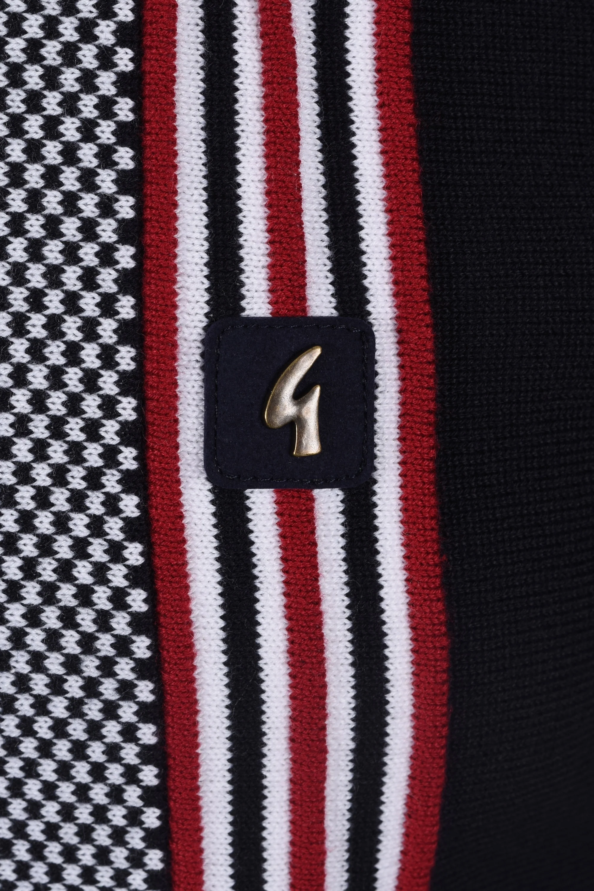 Gabicci Vintage Hadon Knitted Polo Shirt Navy - Image 3