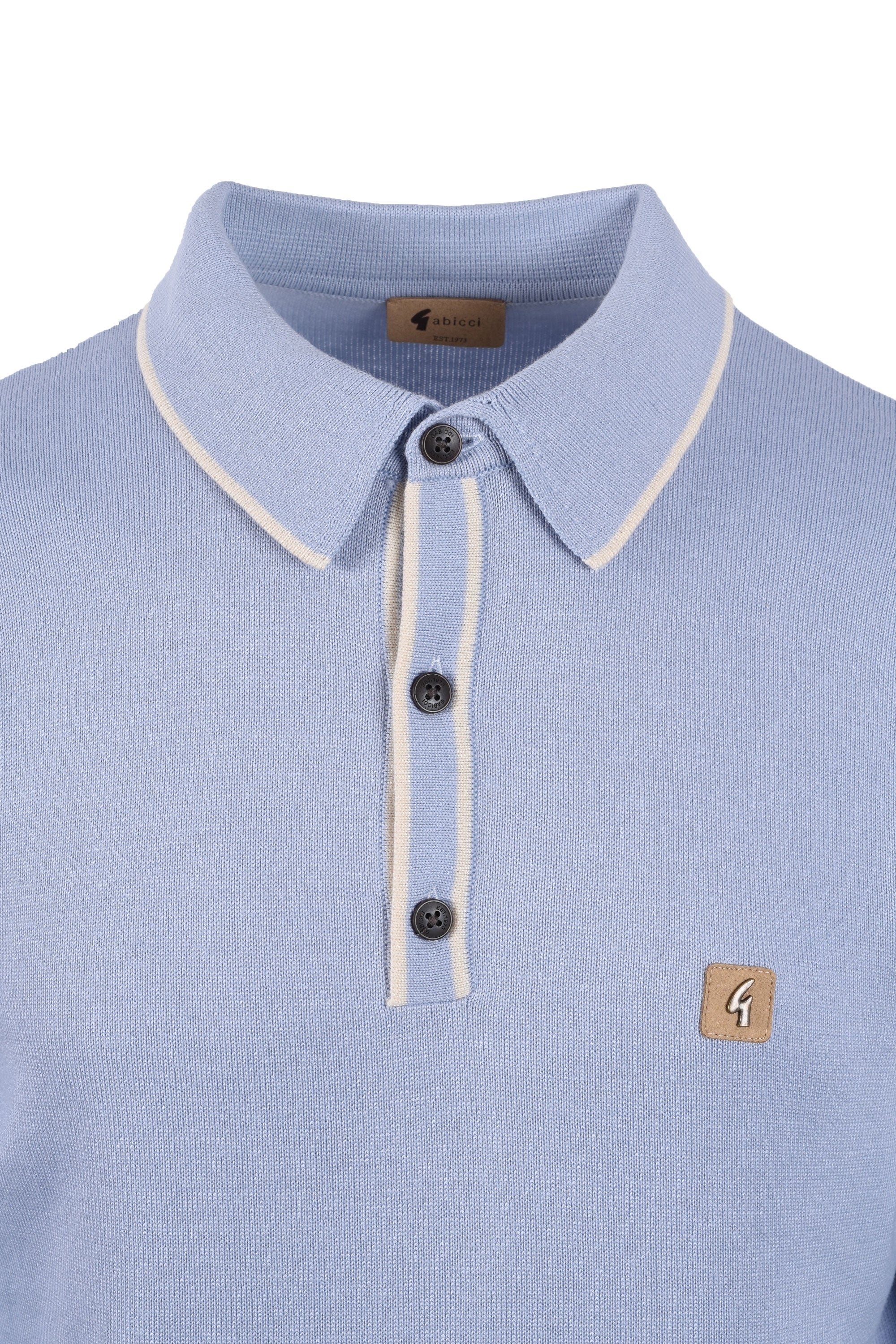 Gabicci Vintage Lineker Long Sleeved Knitted Polo Dusk - Image 3