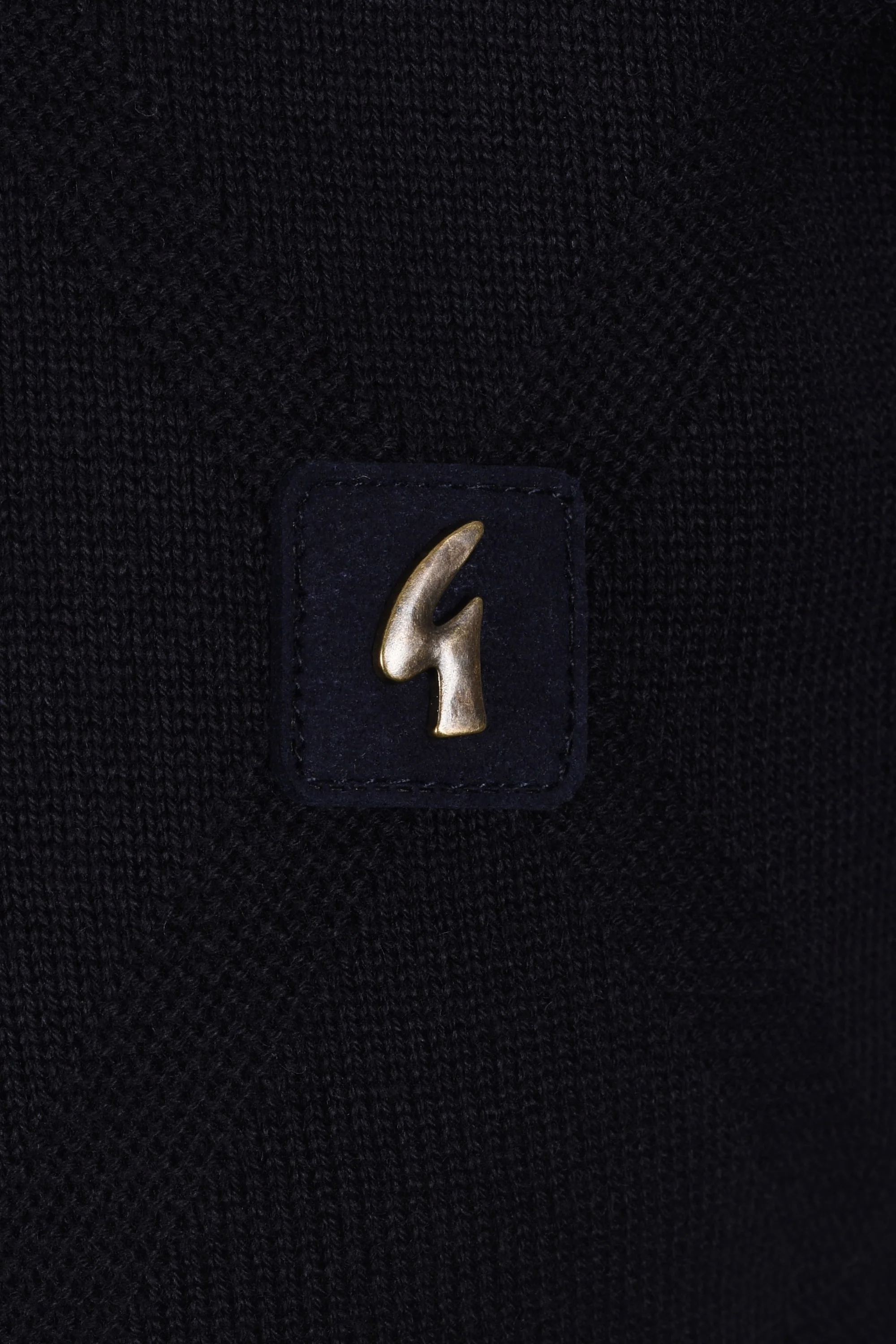 Gabicci Vintage Moore Knitted Polo Shirt Navy - Image 3