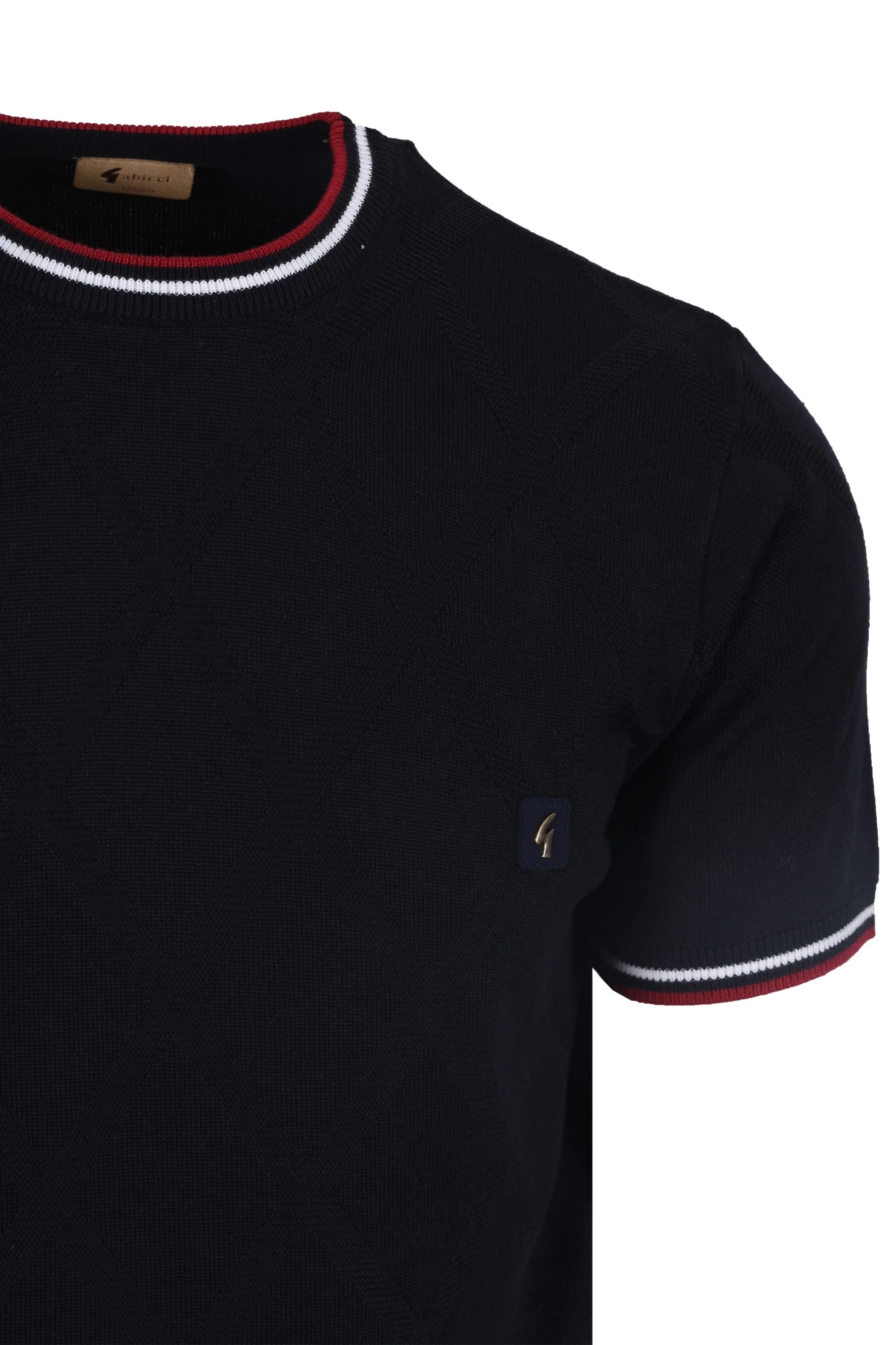 Gabicci Vintage Santino Knitted T Shirt Navy - Image 2