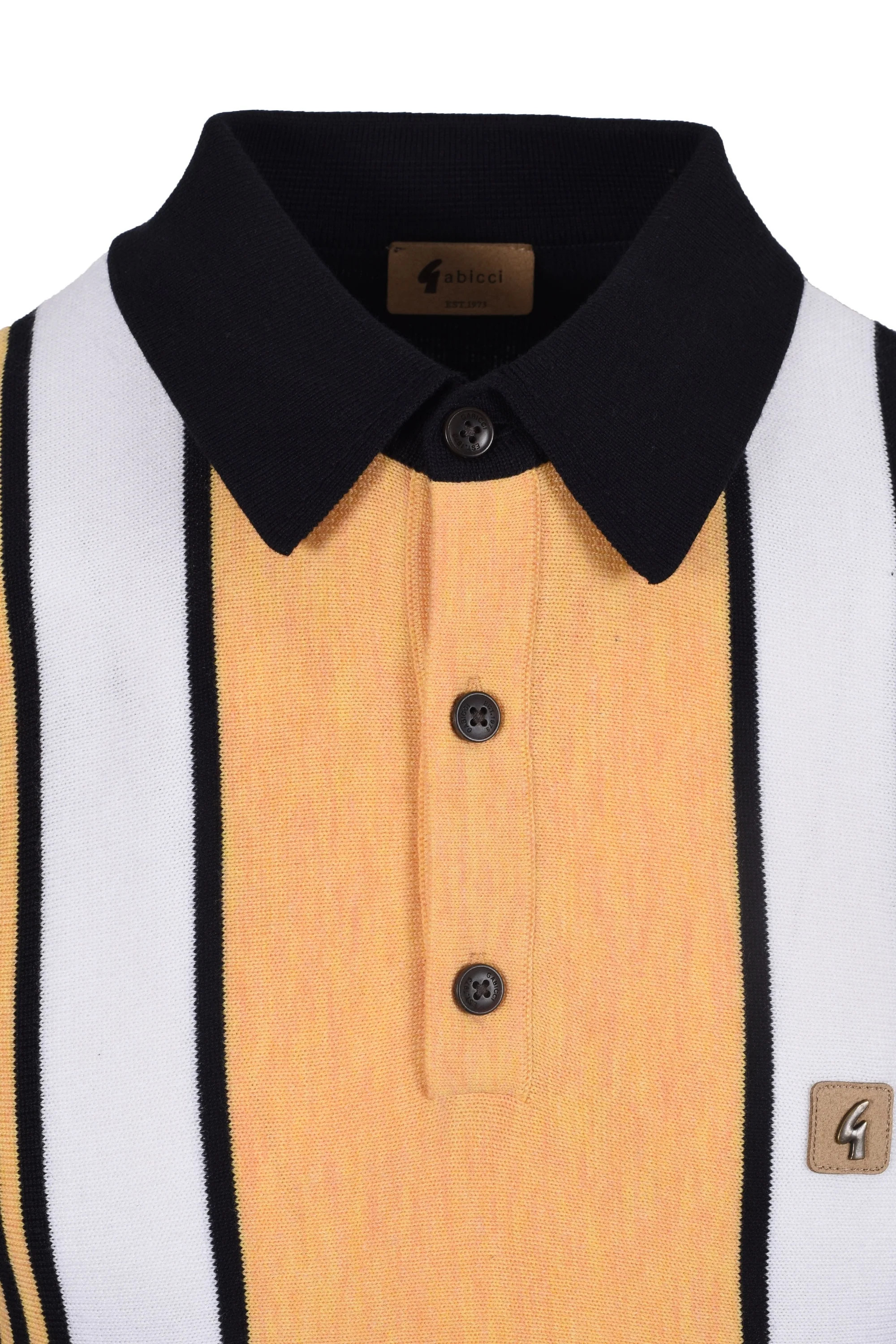 Gabicci Vintage Searle Knitted Polo Shirt Navy - Image 3