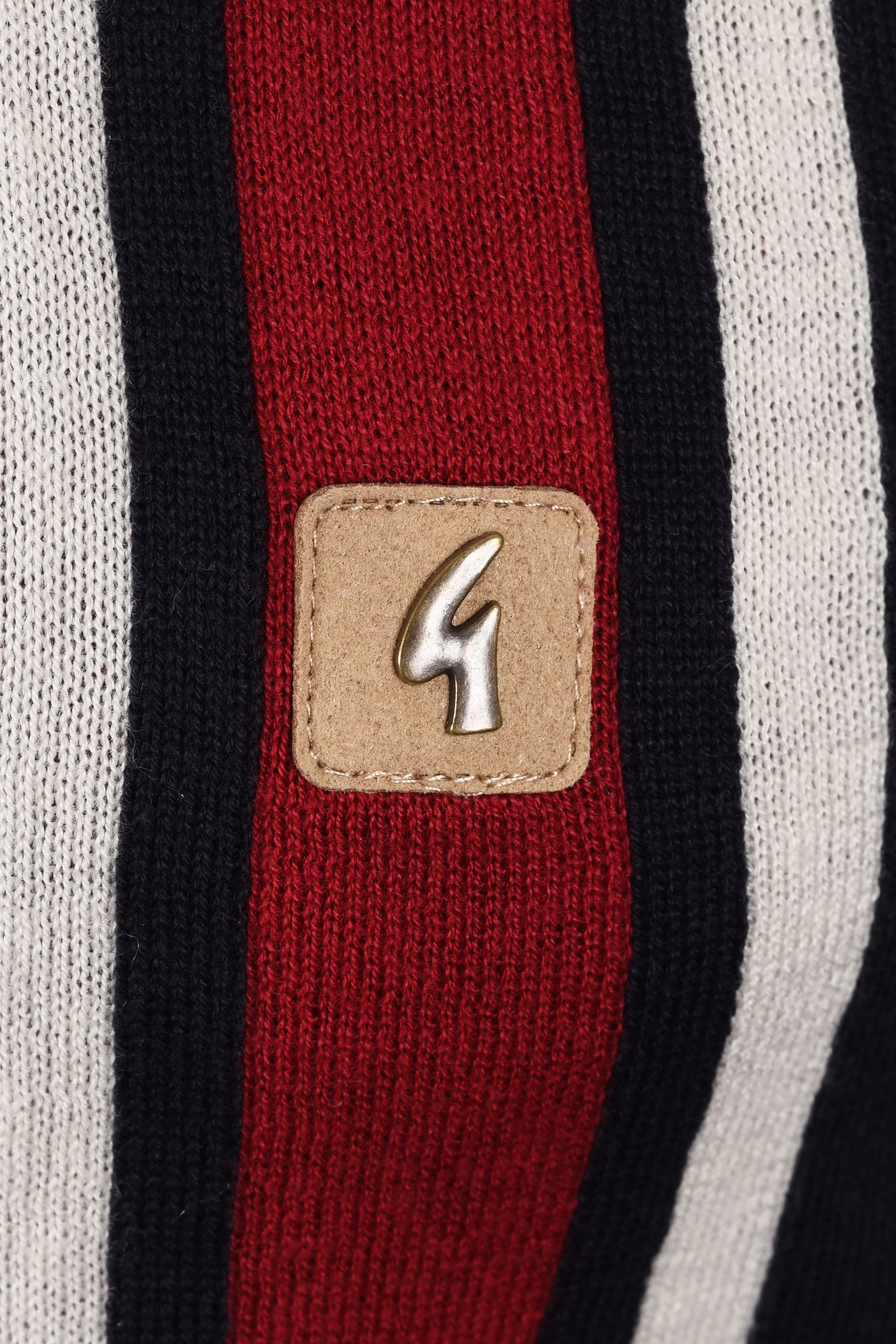 Gabicci Vintage Soda Long Sleeved Knitted Polo Shirt Navy - Image 2