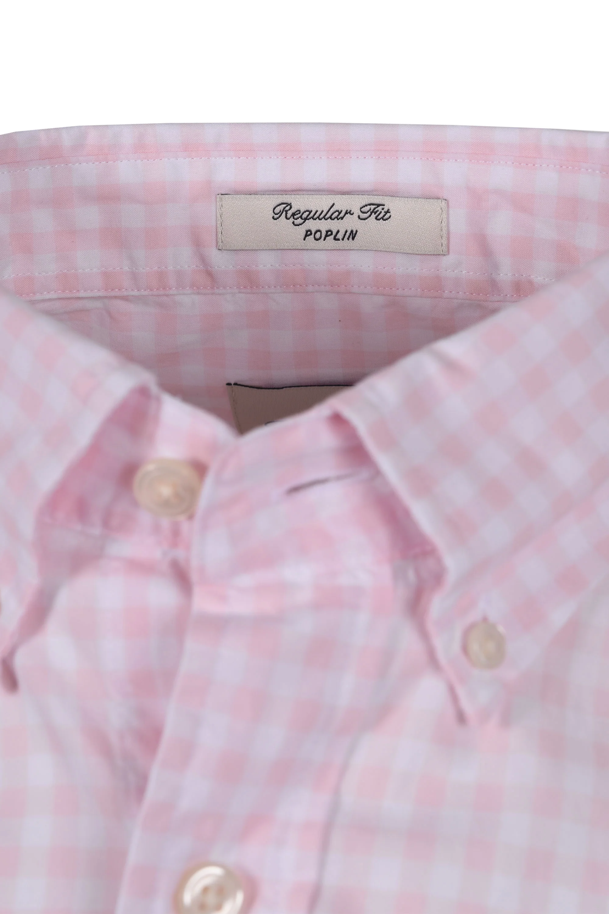 Gant Poplin Gingham Short Sleeve Shirt California Pink - Image 4