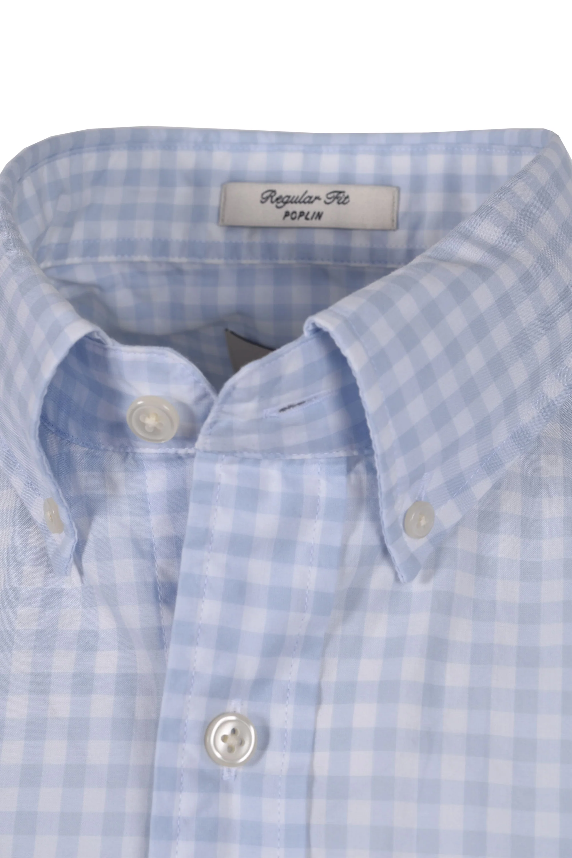 Gant Poplin Gingham Short Sleeve Shirt Capri Blue - Image 4