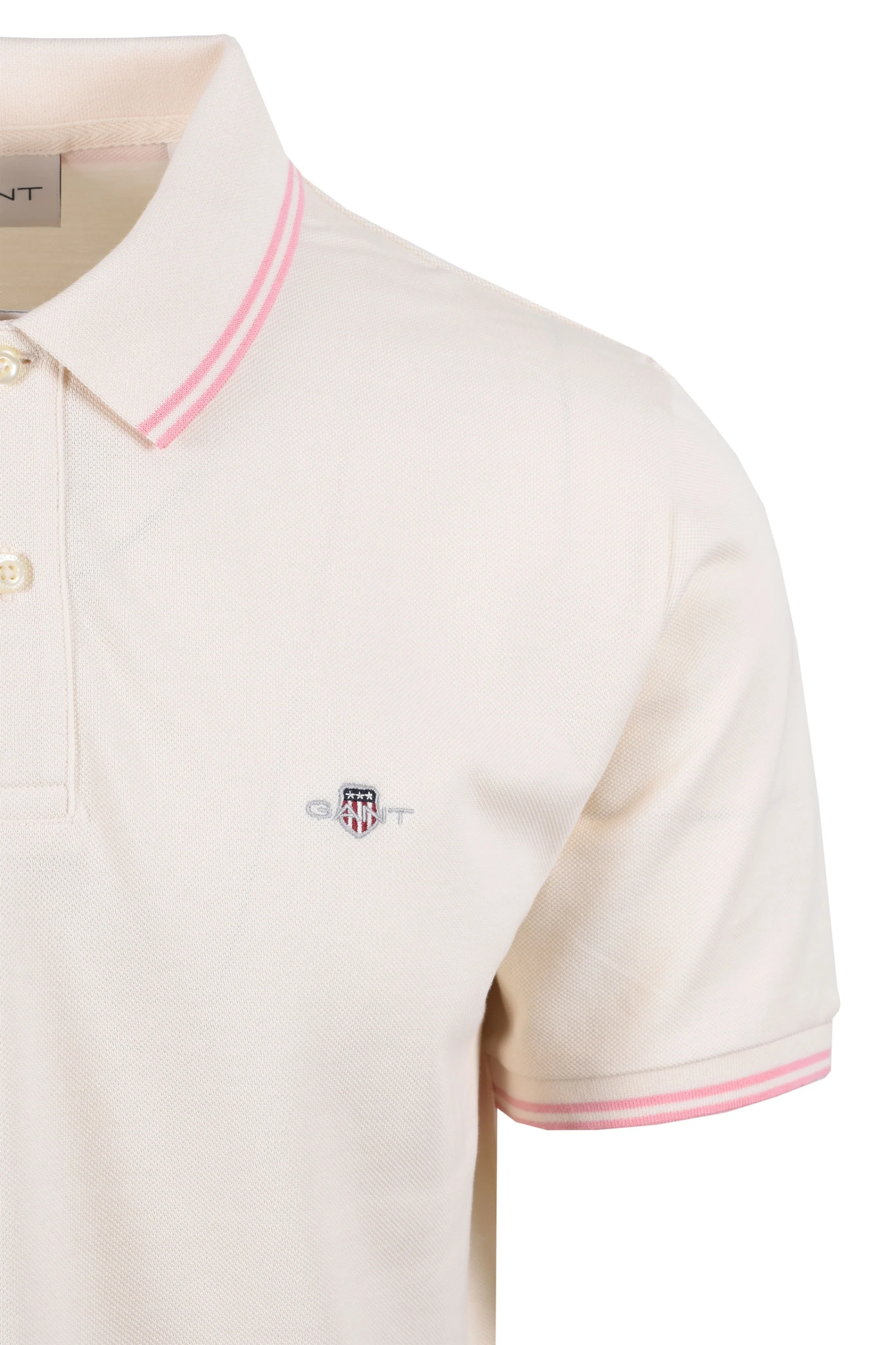 Gant Contrast Tipping Polo Cream - Image 3