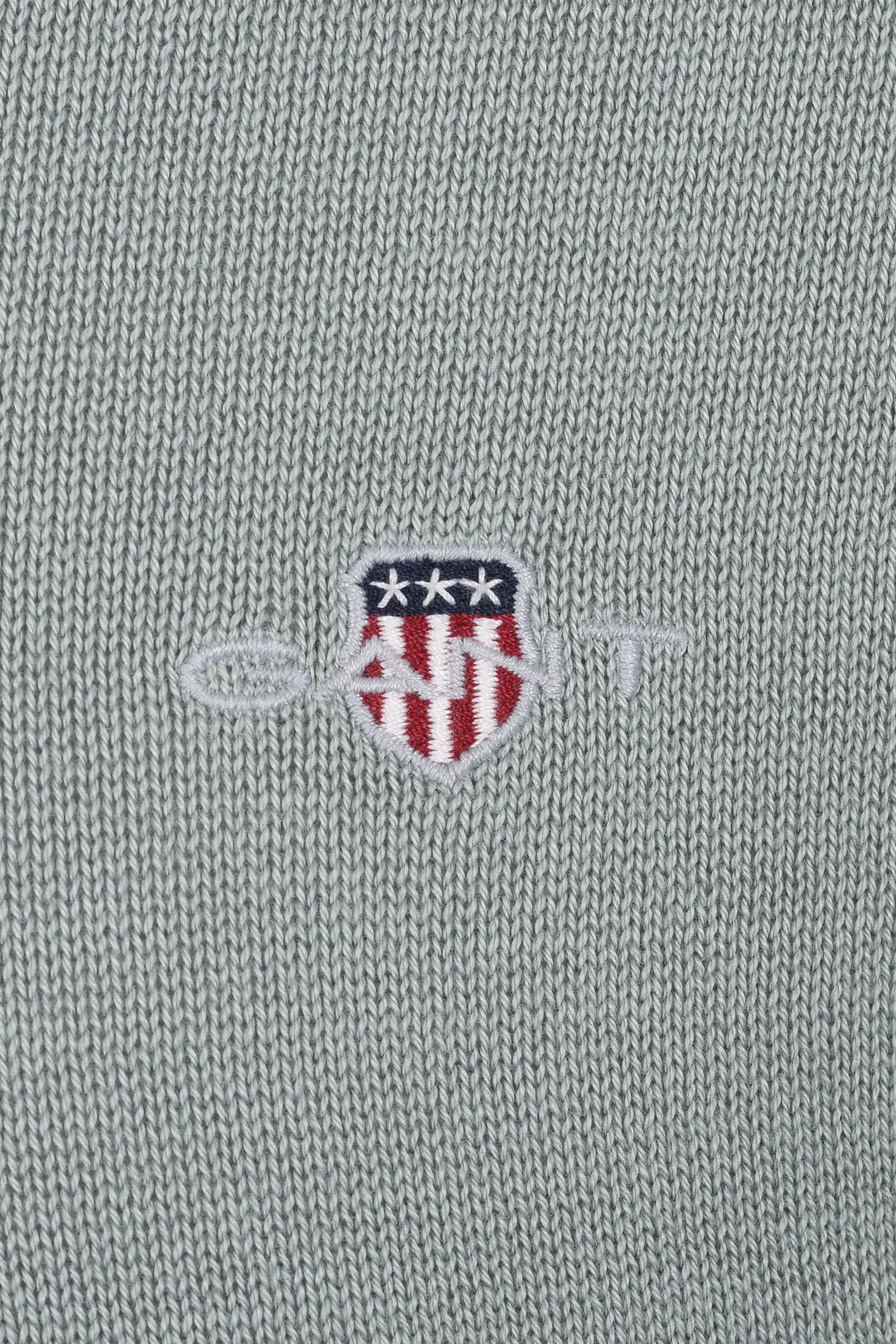 GANT CLASSIC COTTON HALF ZIP CERAMIC GREY - Image 3