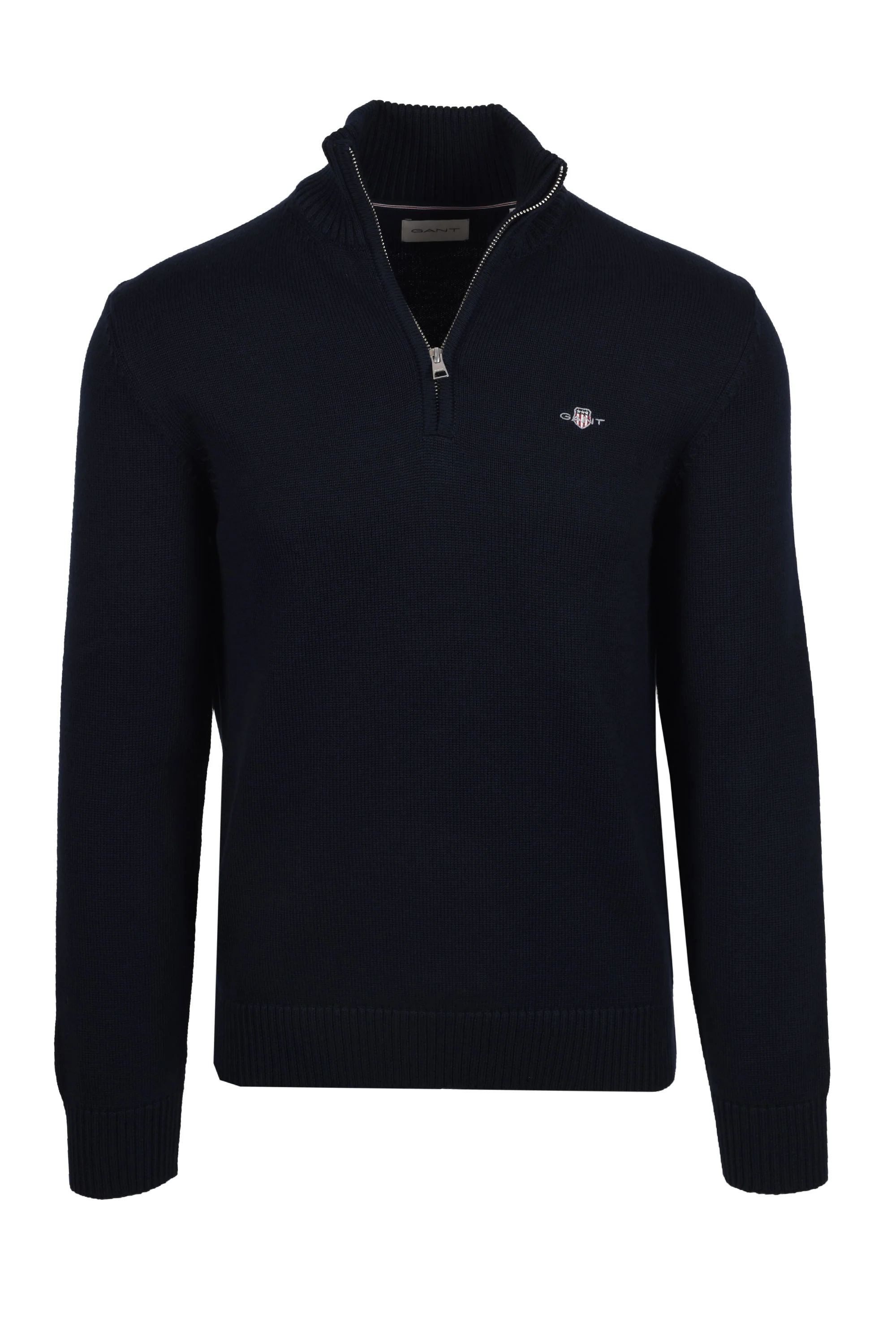 Gant Cotton Half Zip Knitwear Evening Blue