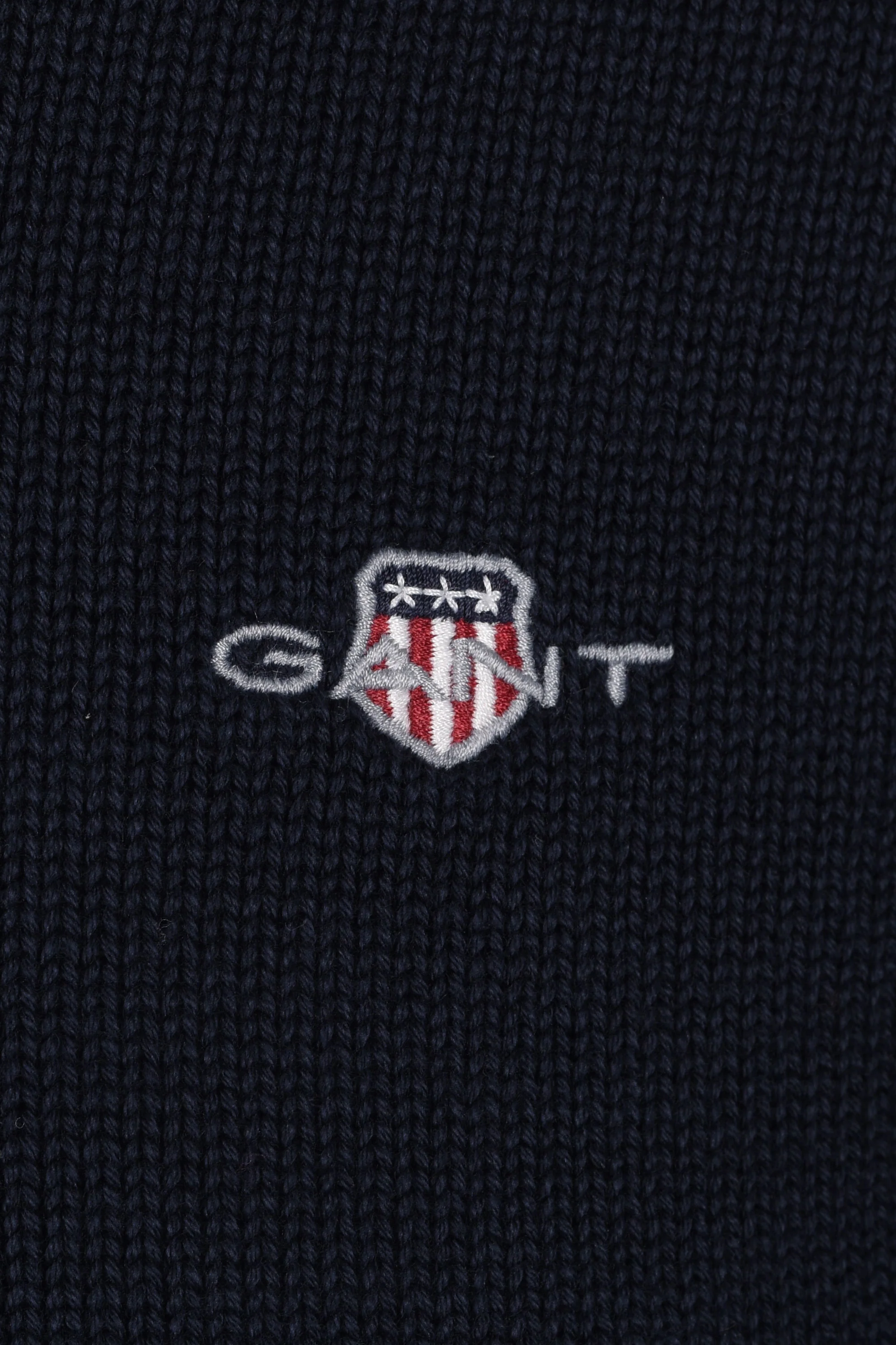 Gant Cotton Half Zip Knitwear Evening Blue - Image 2