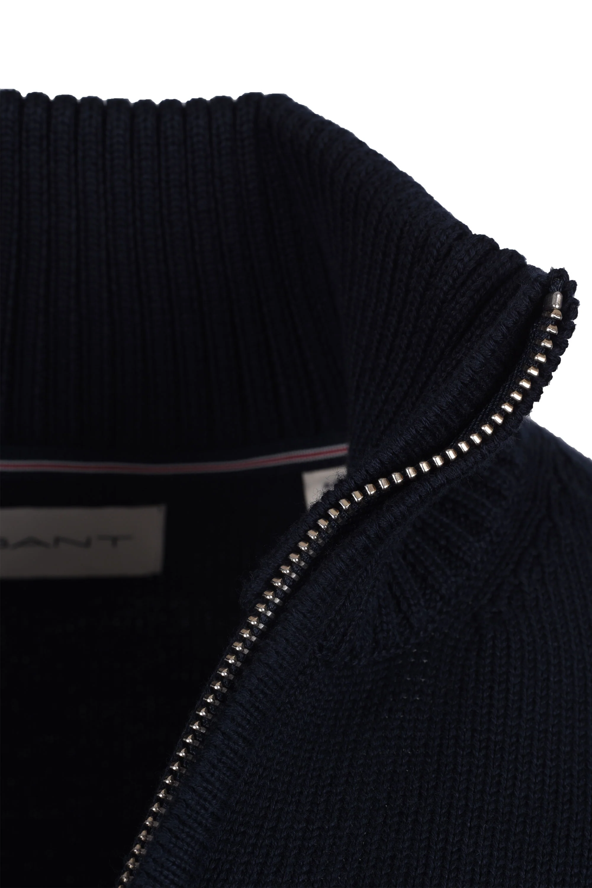 Gant Cotton Half Zip Knitwear Evening Blue - Image 4