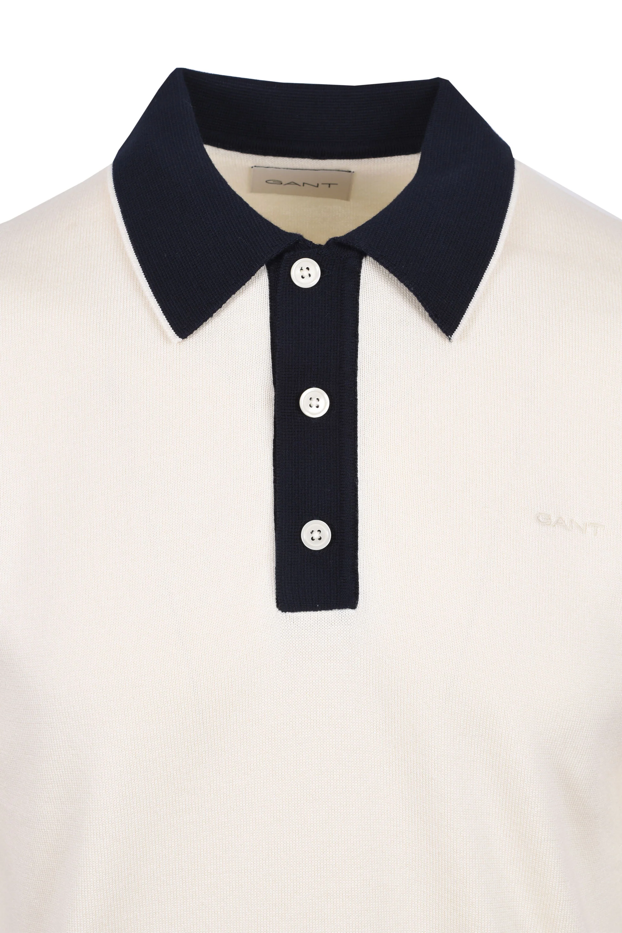 GANT COTTON MODAL KNITTED POLO CREAM - Image 2