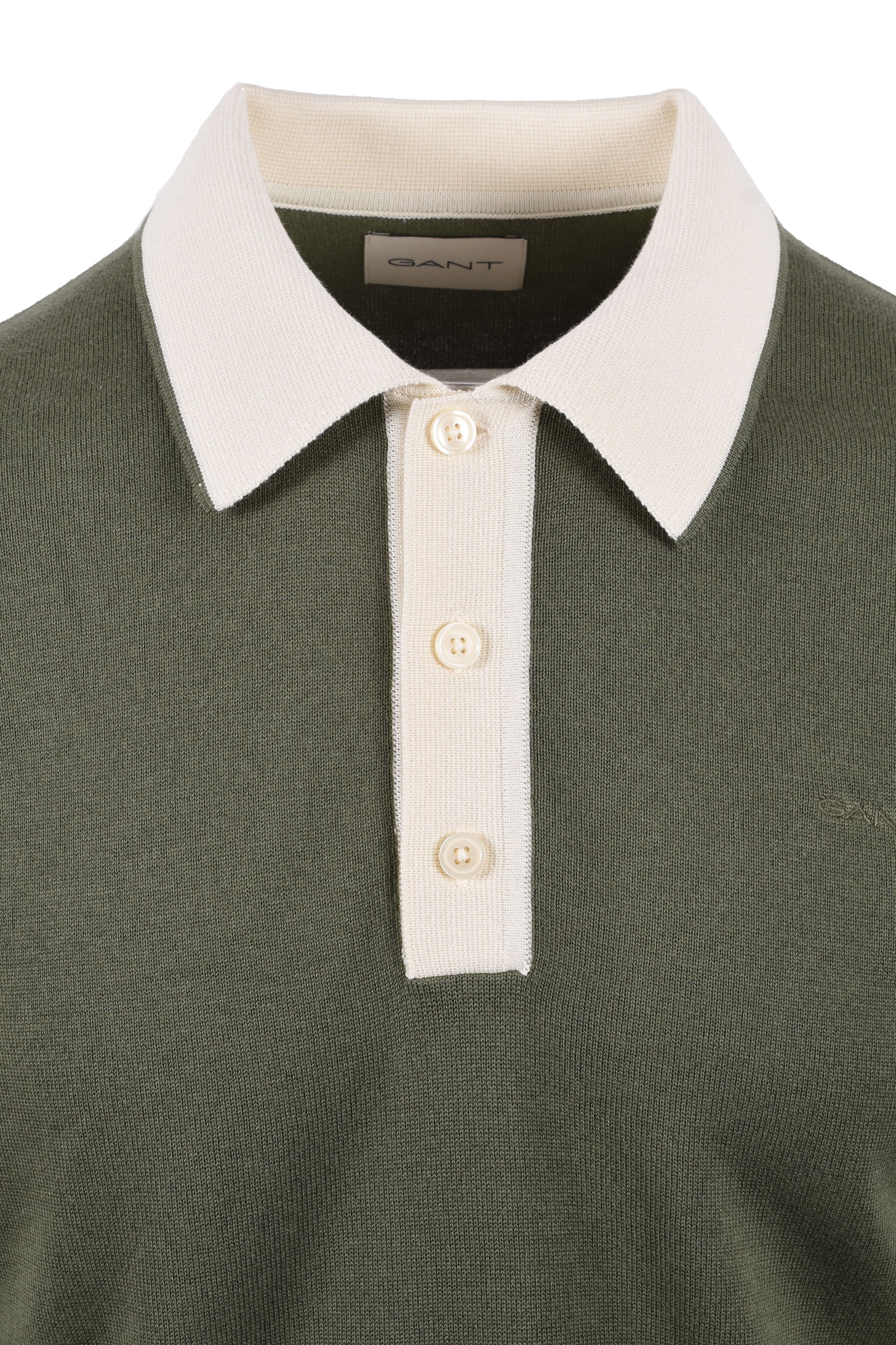 GANT COTTON MODAL KNITTED POLO DRY HERB GREEN - Image 2