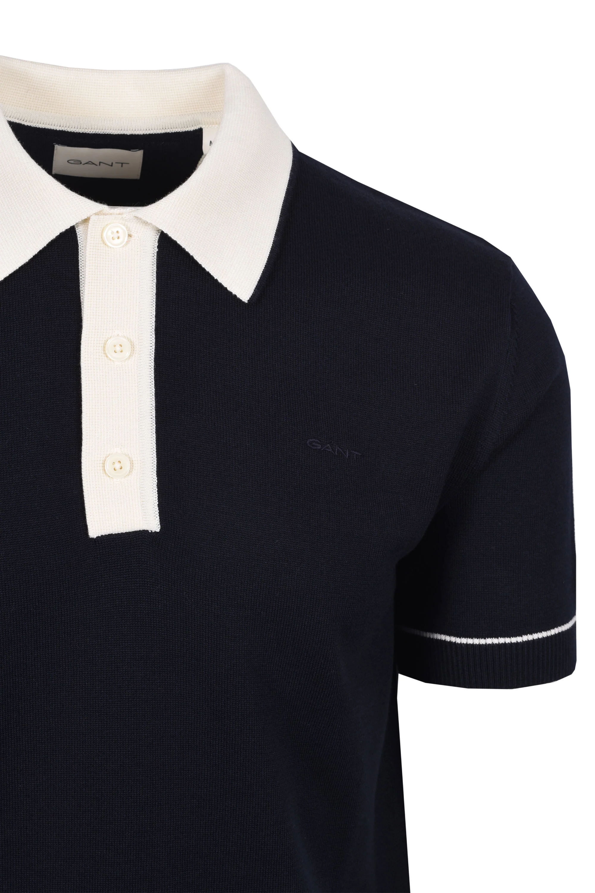 GANT COTTON MODAL KNITTED POLO EVENING BLUE - Image 2
