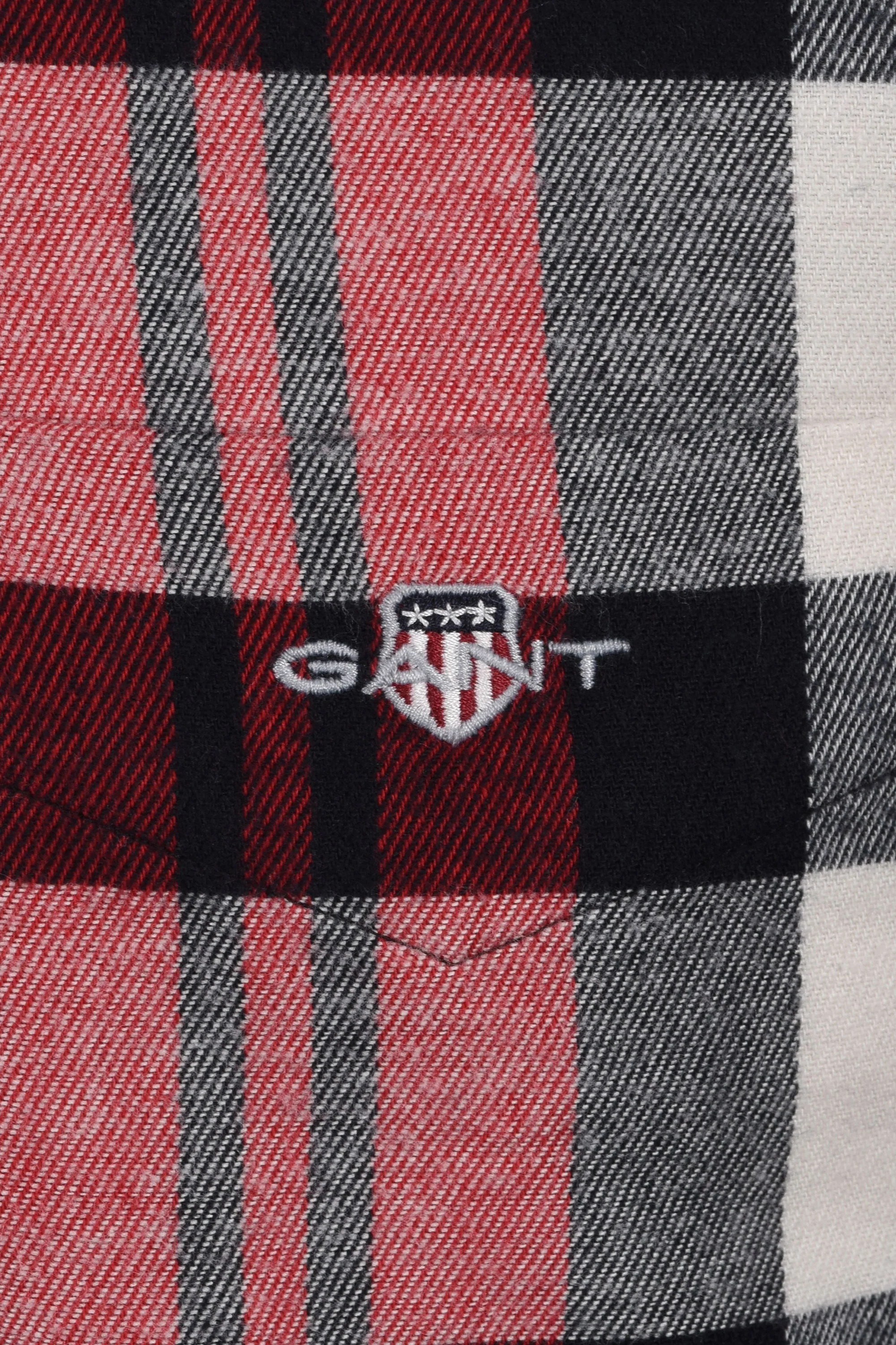 Gant Flannel Check Shirt Ruby Red - Image 2