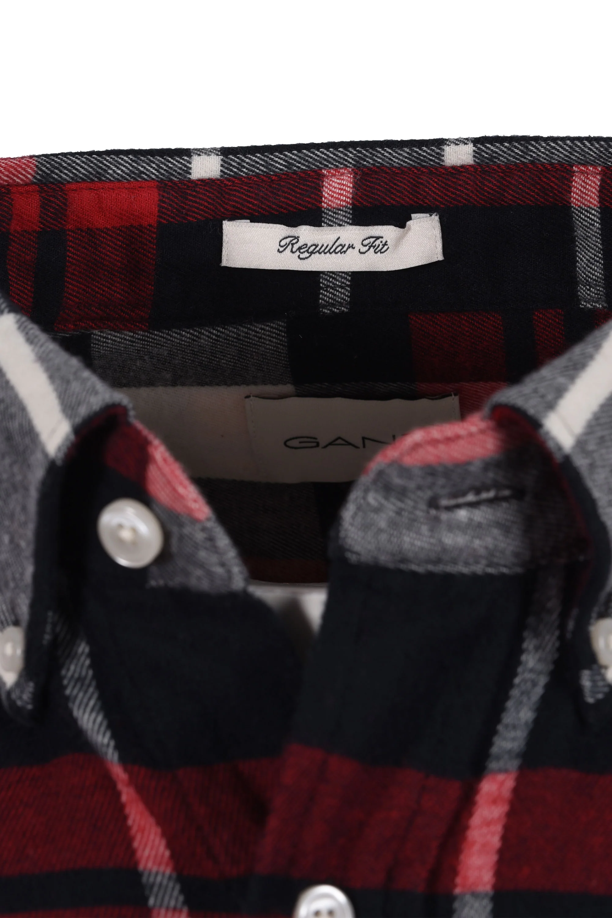 Gant Flannel Check Shirt Ruby Red - Image 3