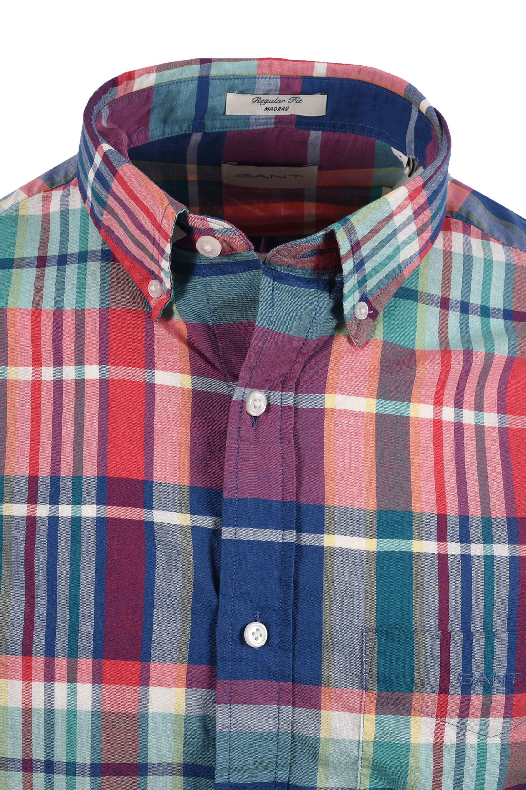 GANT MADRAS CHECK LONG SLEEVED SHIRT ROSE/RED - Image 2