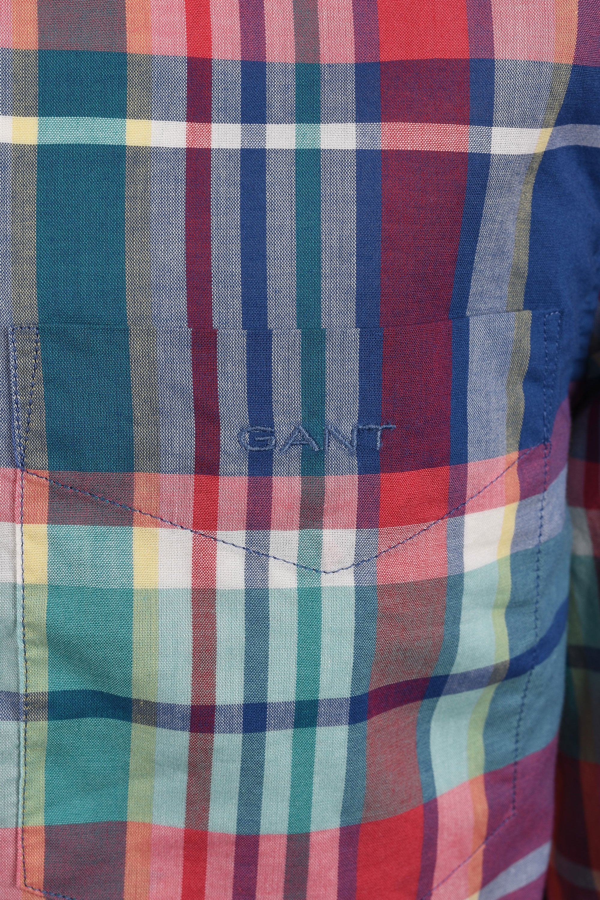 GANT MADRAS CHECK LONG SLEEVED SHIRT ROSE/RED - Image 3