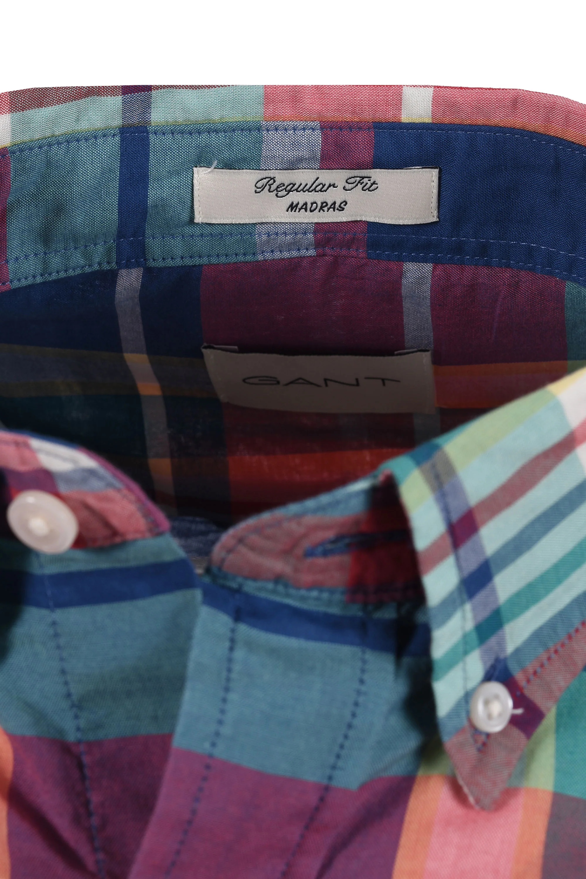 GANT MADRAS CHECK LONG SLEEVED SHIRT ROSE/RED - Image 4
