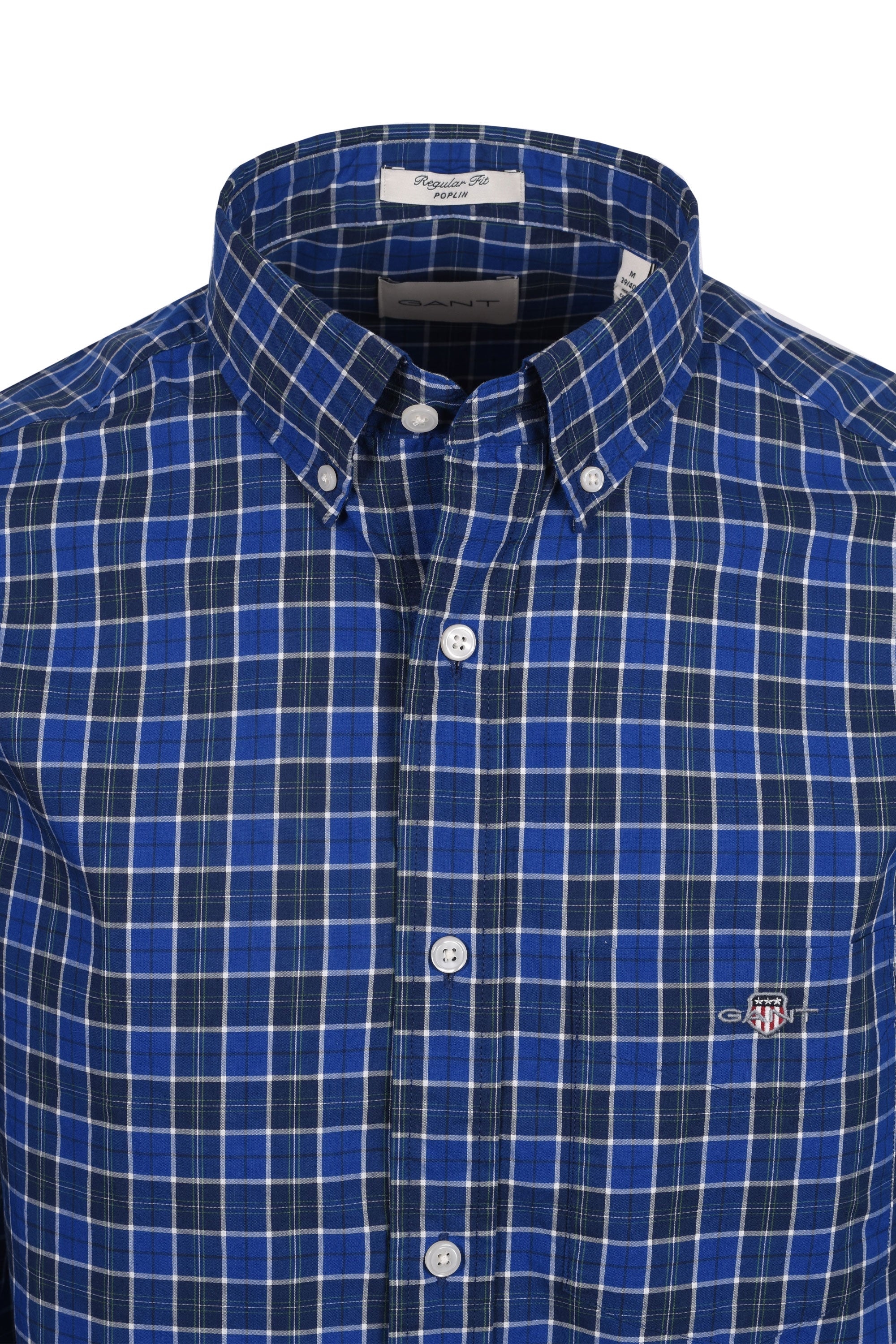 Gant Reg Classic Poplin Check Shirt College Blue - Image 2