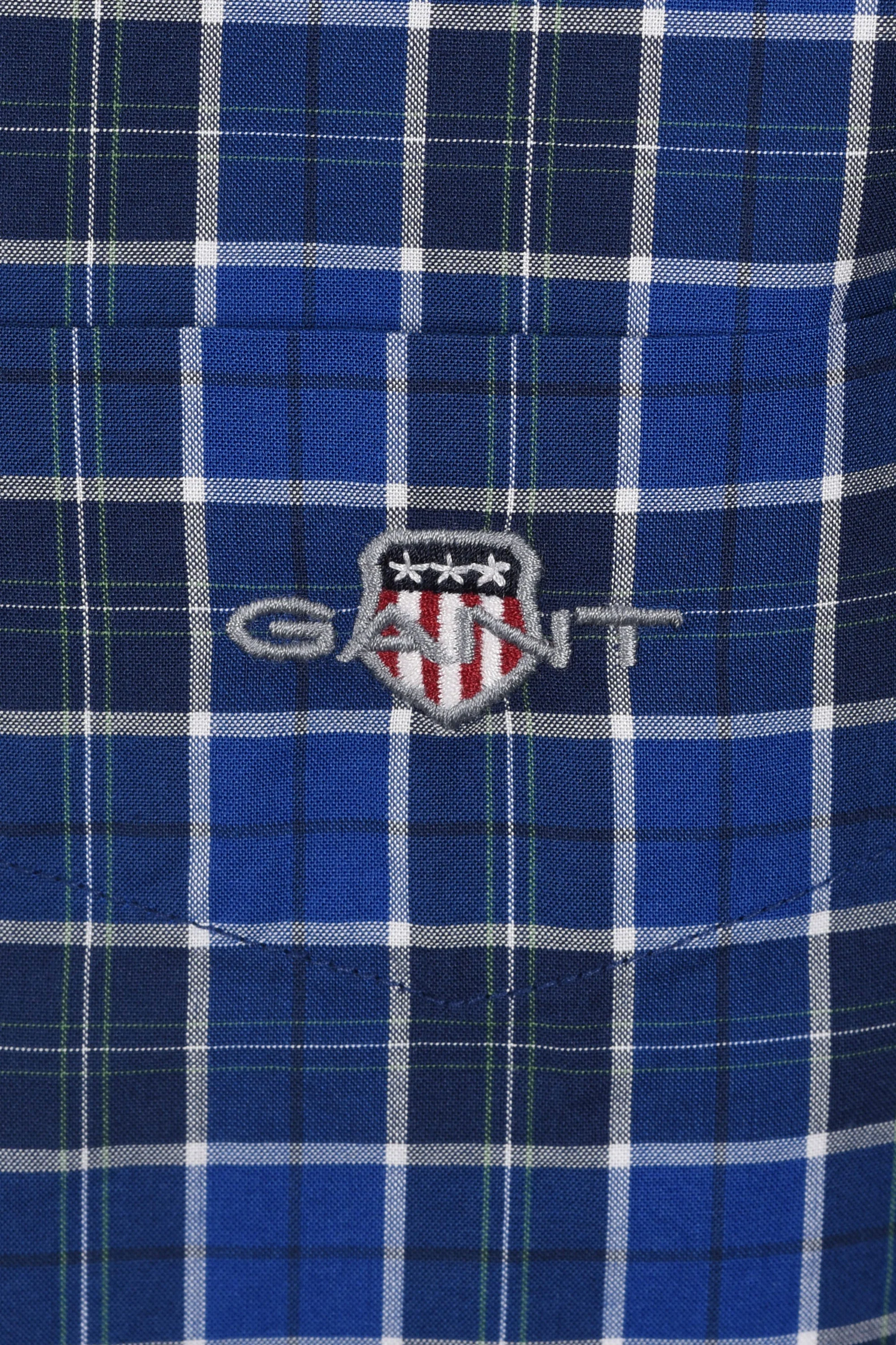 Gant Reg Classic Poplin Check Shirt College Blue - Image 3