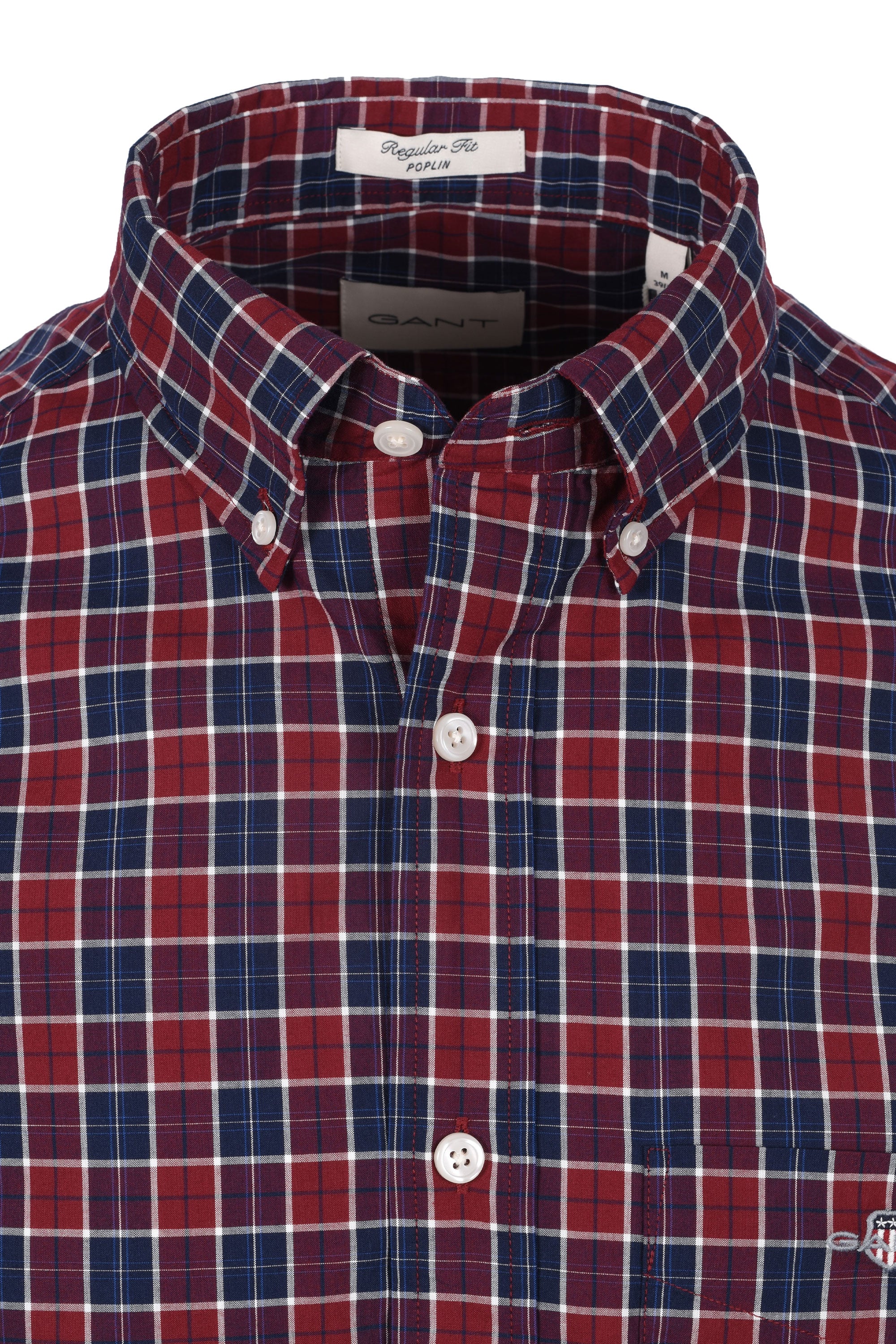 Gant Reg Classic Poplin Check Shirt Plumped Red - Image 2