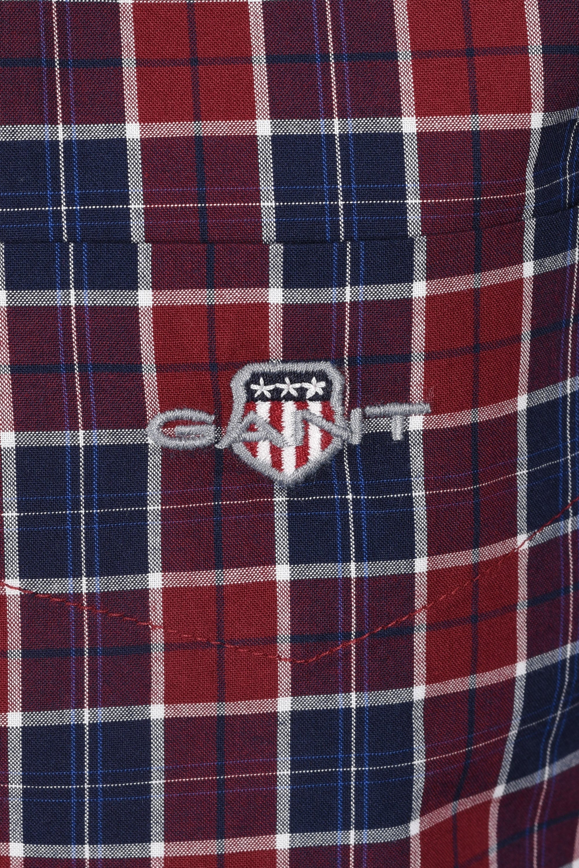 Gant Reg Classic Poplin Check Shirt Plumped Red - Image 3