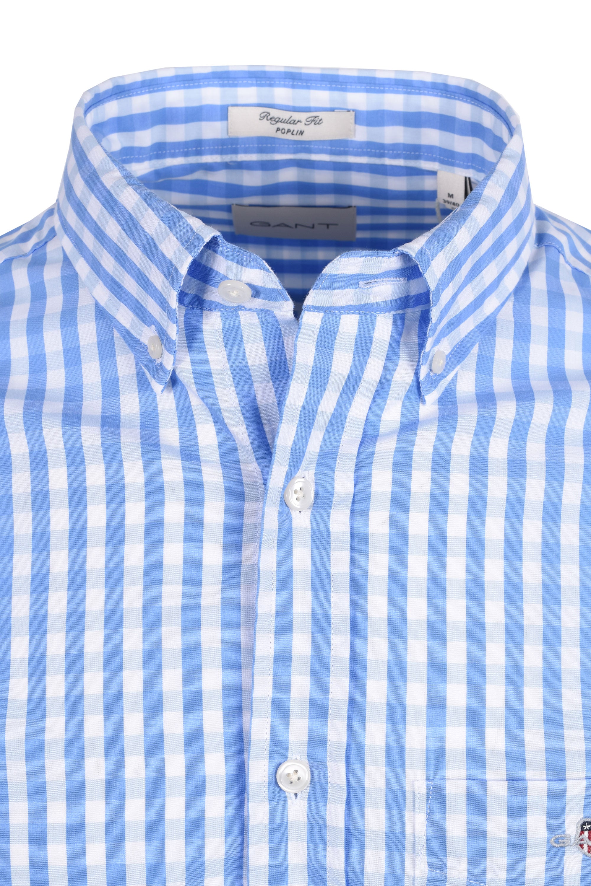 Gant Reg Classic Poplin Gingham Check Shirt Perfect Blue - Image 2