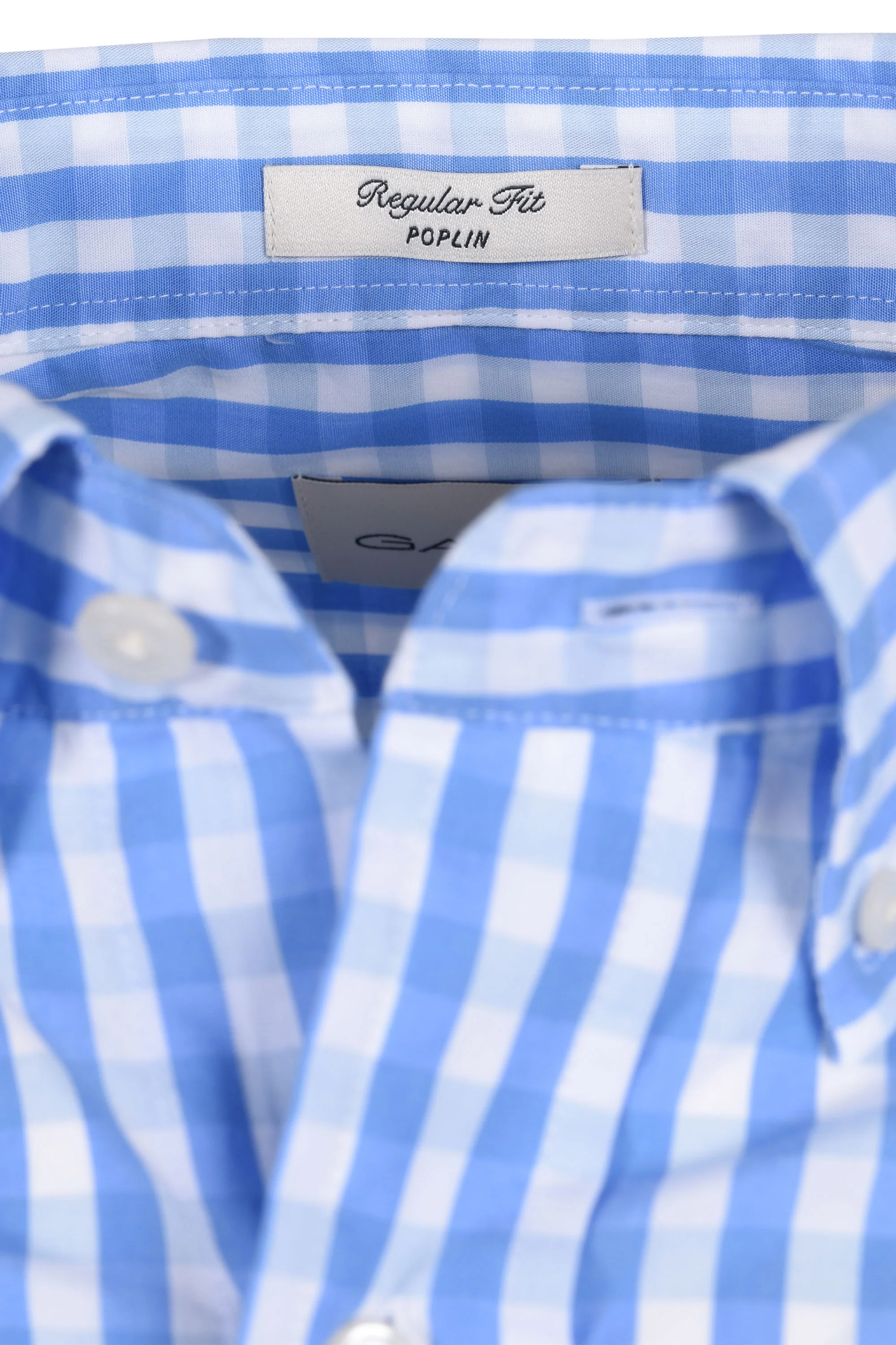 Gant Reg Classic Poplin Gingham Check Shirt Perfect Blue - Image 4