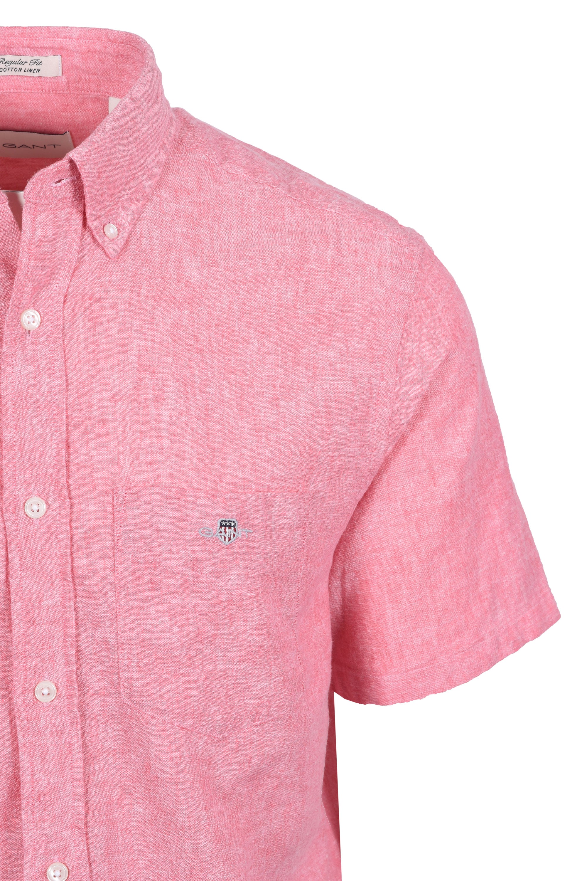 GANT REG COTTON LINEN SHORT SLEEVE SHIRT ROSE PINK - Image 2