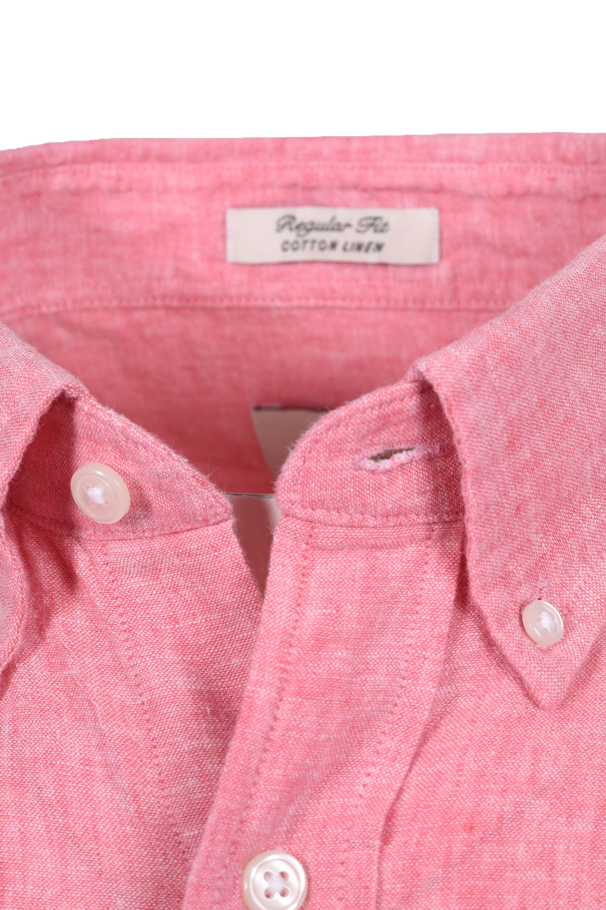 GANT REG COTTON LINEN SHORT SLEEVE SHIRT ROSE PINK - Image 3