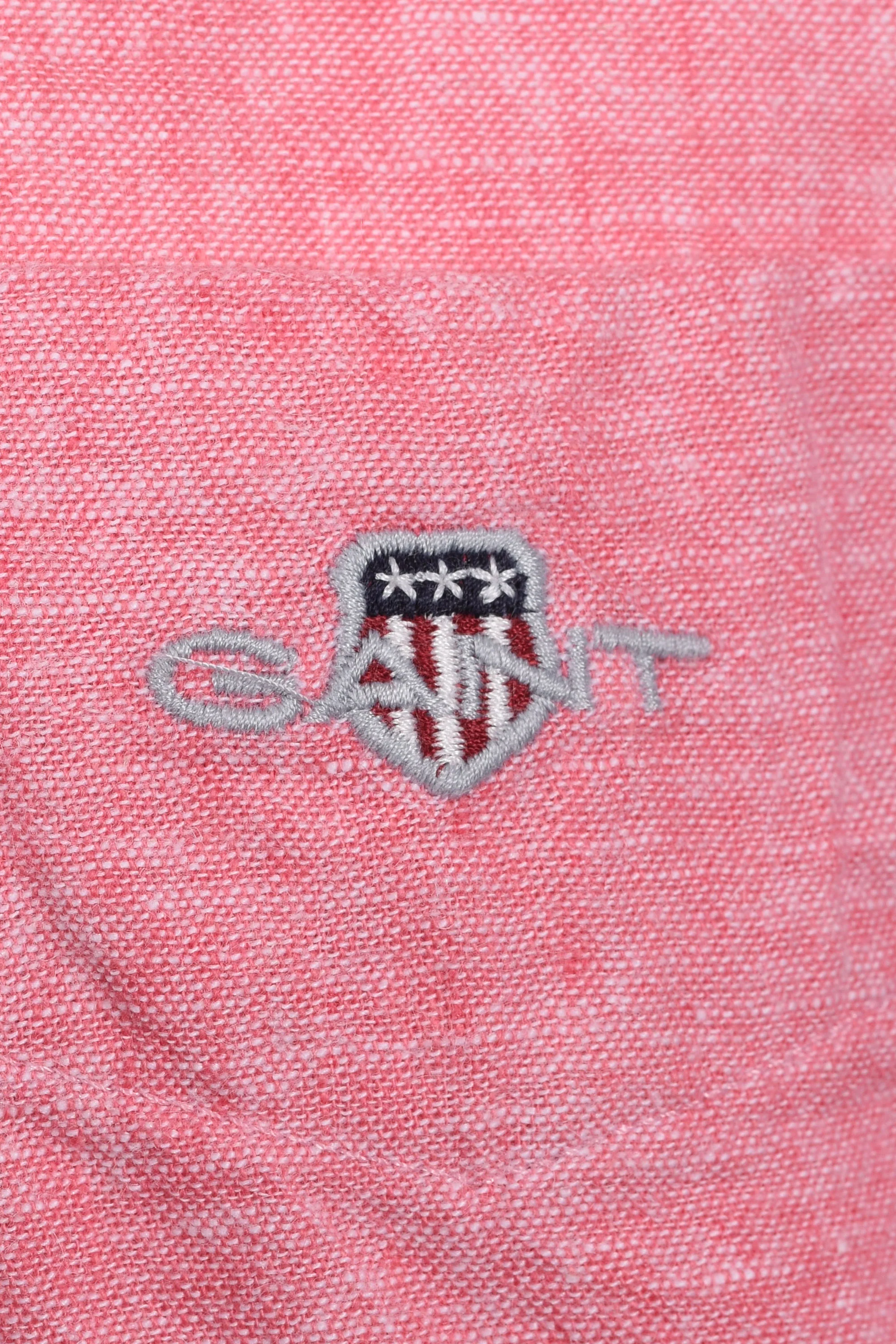 GANT REG COTTON LINEN SHORT SLEEVE SHIRT ROSE PINK - Image 4
