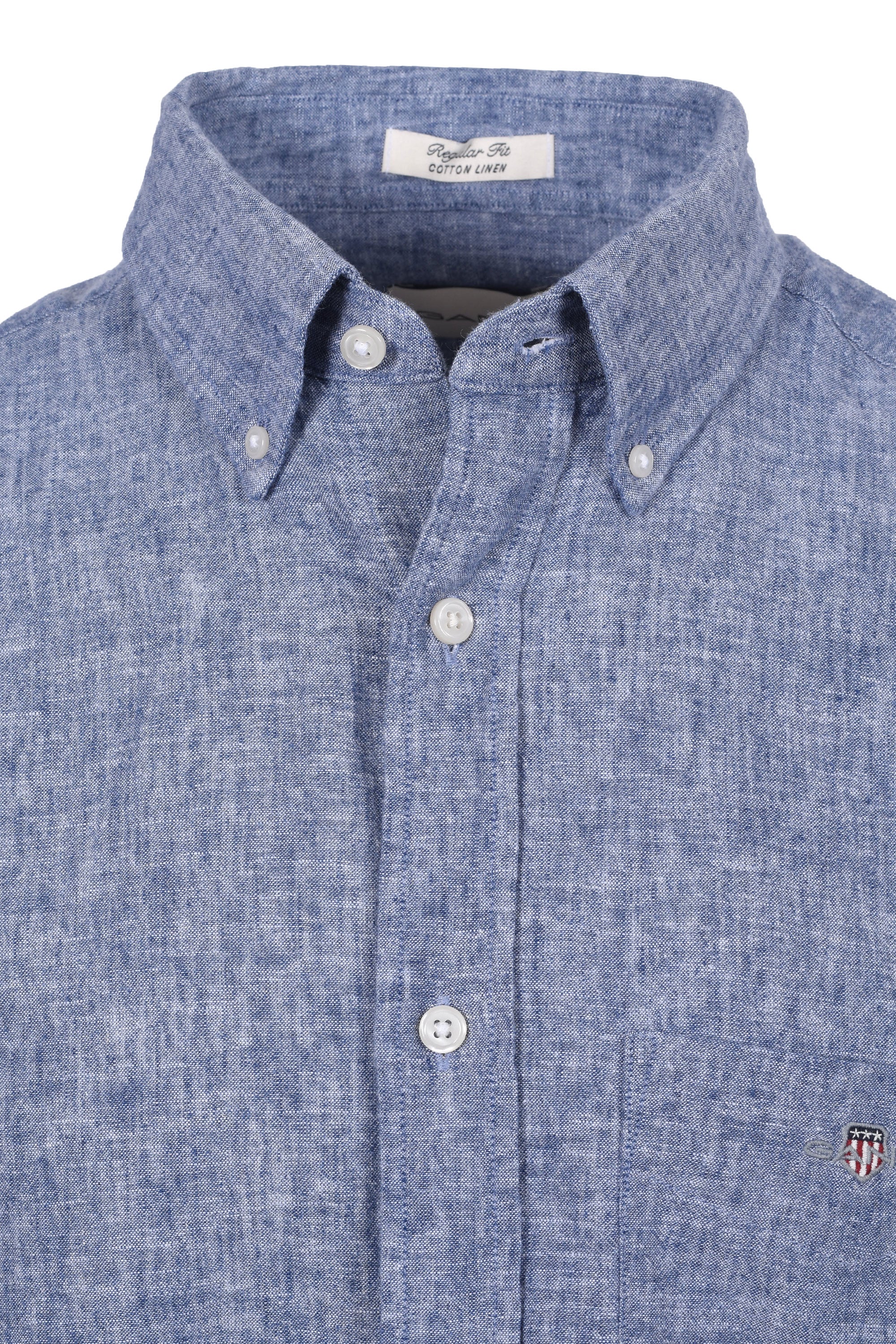 GANT REG COTTON LINEN SHORT SLEEVE SHIRT VINTAGE BLUE - Image 2