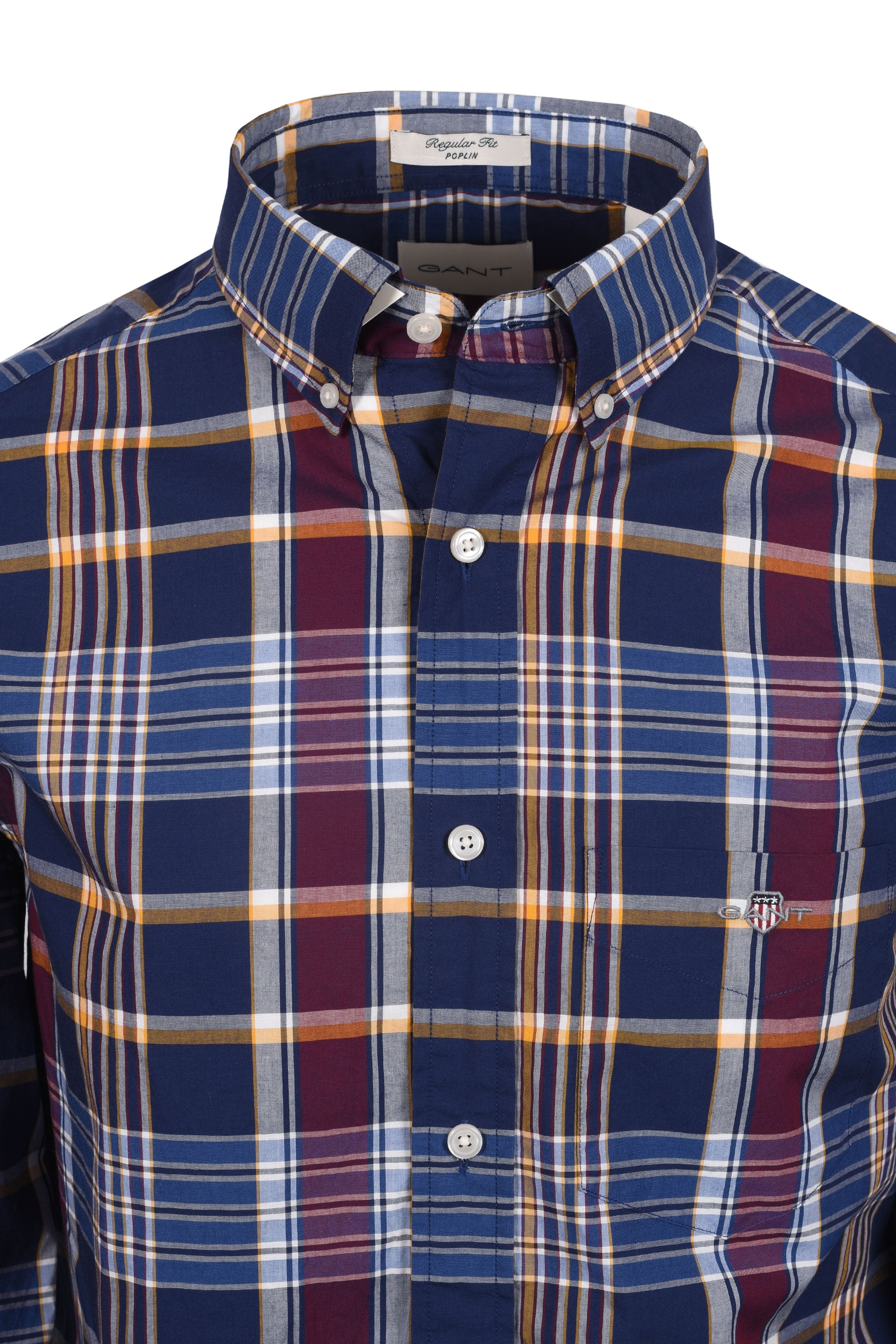 Gant Reg Poplin Check Shirt Persian Blue - Image 2