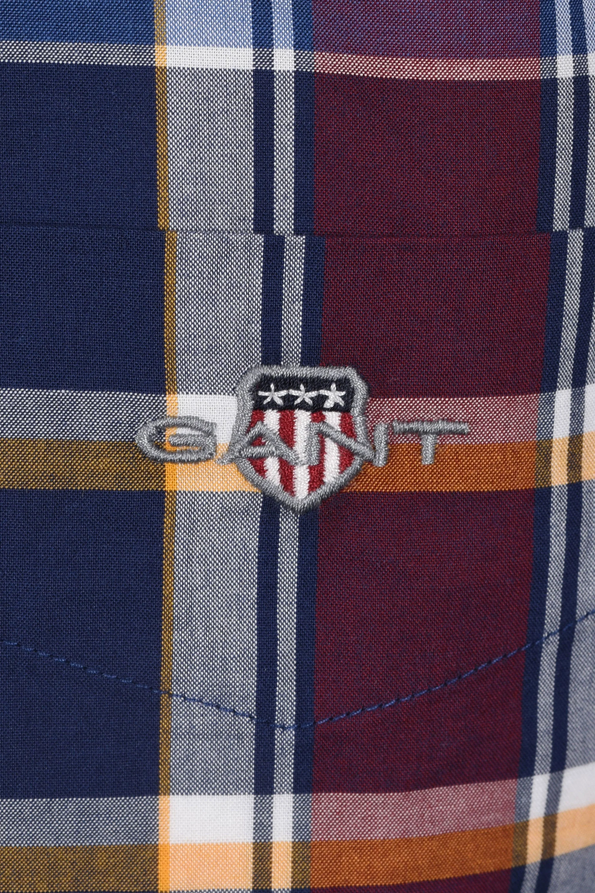 Gant Reg Poplin Check Shirt Persian Blue - Image 3