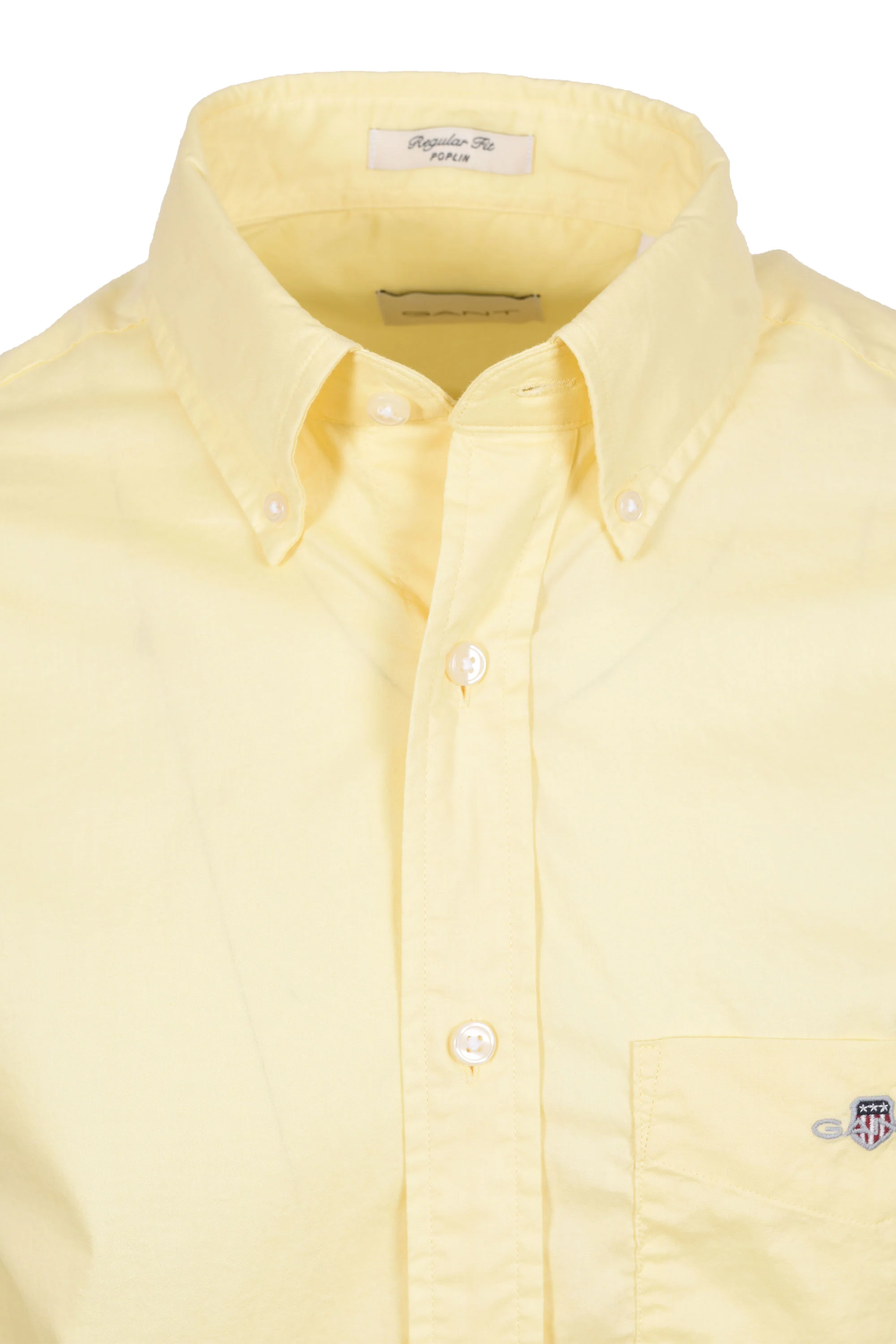 GANT REG POPLIN SHORT SLEEVE SHIRT VANILLA YELLOW - Image 2