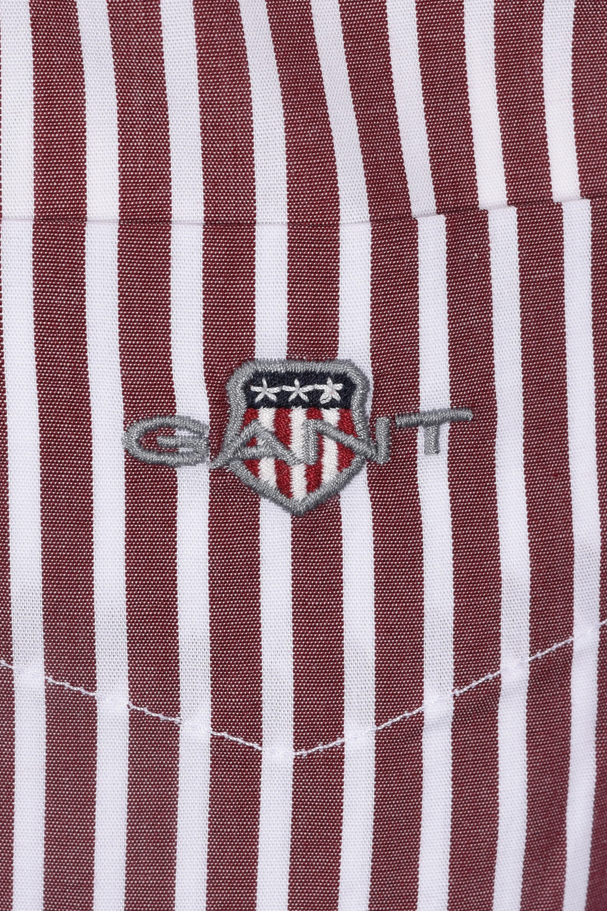 Gant Reg Poplin Stripe Shirt Plumped Red - Image 3